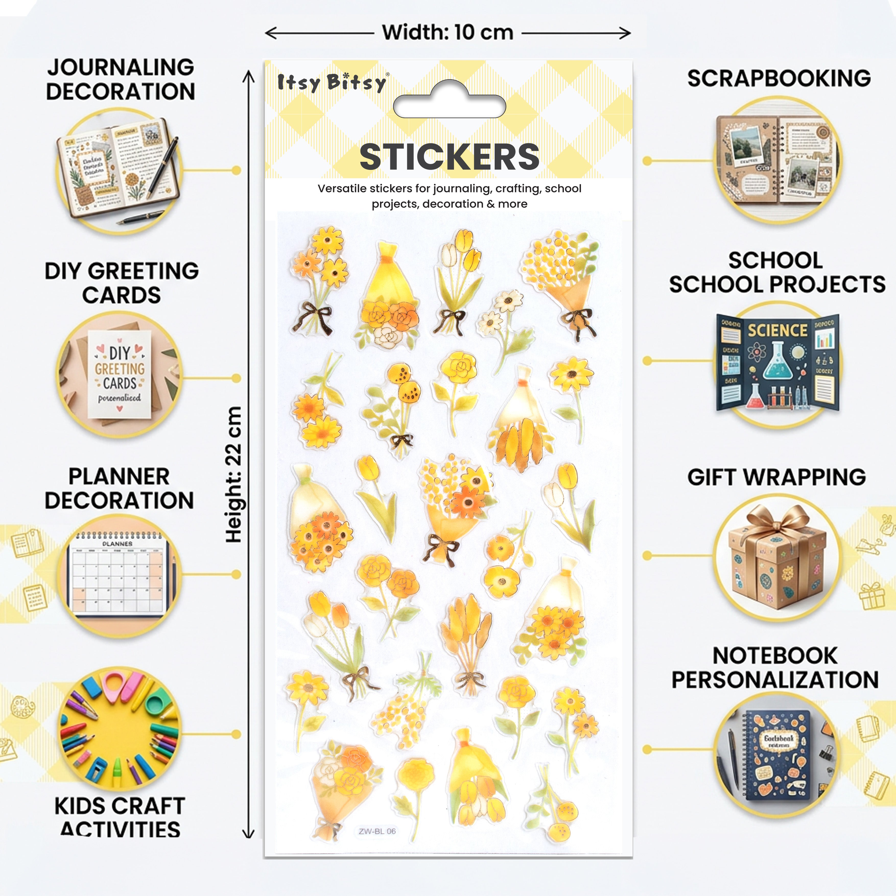 Resin Stickers Sunshine Flora 27pcs 1Pack
