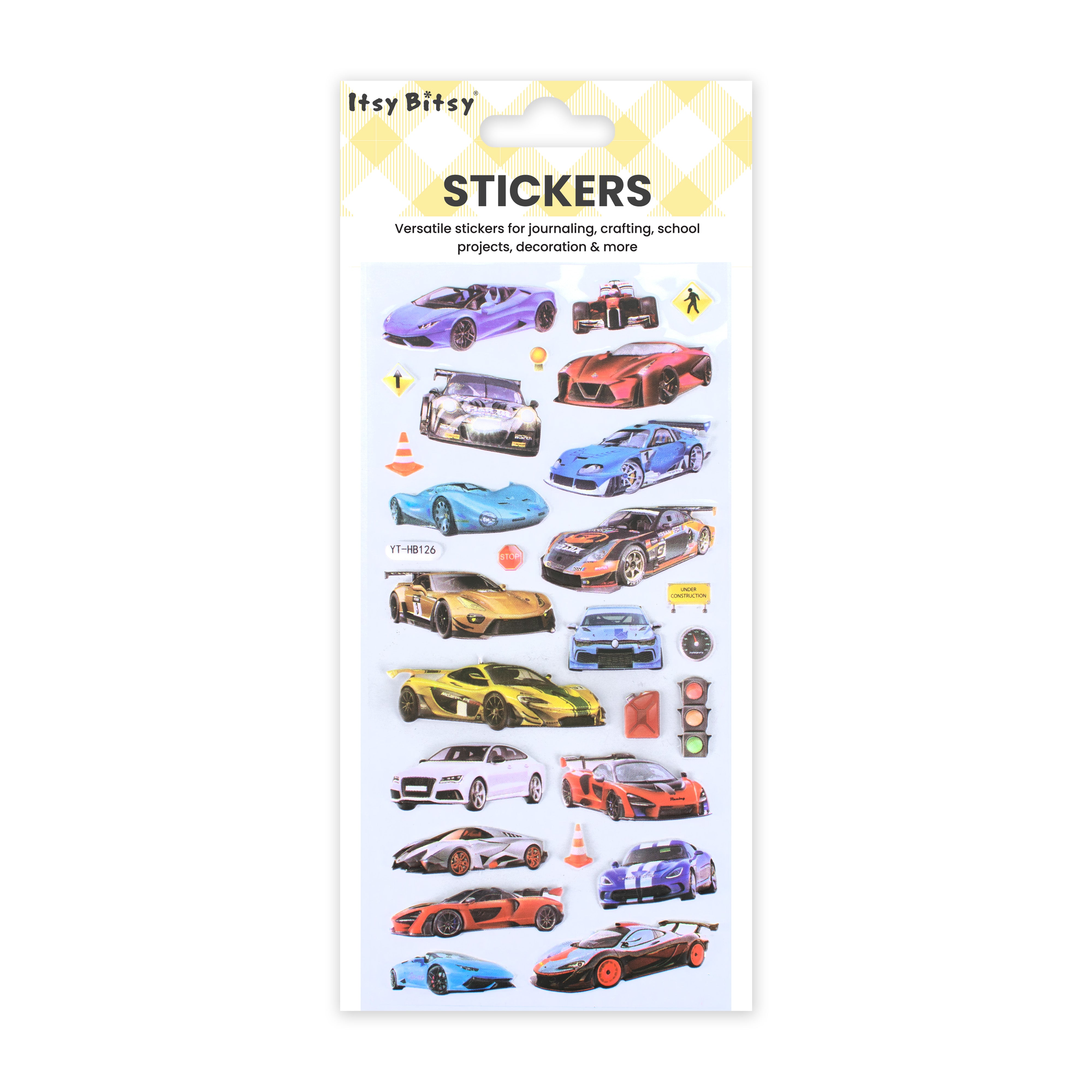 Fun Puffy Stickers Fast Car 28pcs 1Pack