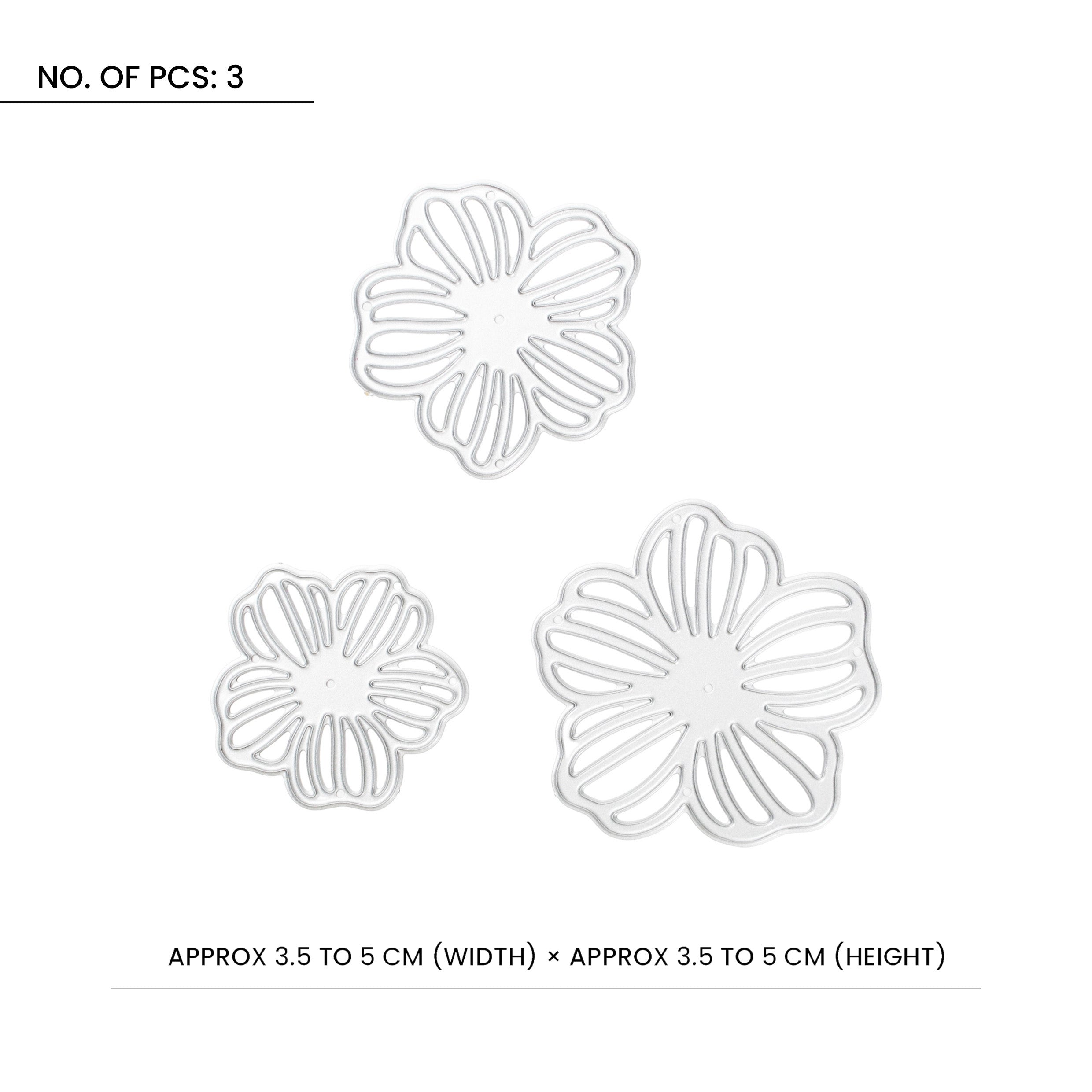 Thin Cut Dies Floral Impression 5X5cm 4X4cm 3X3cm 3pc