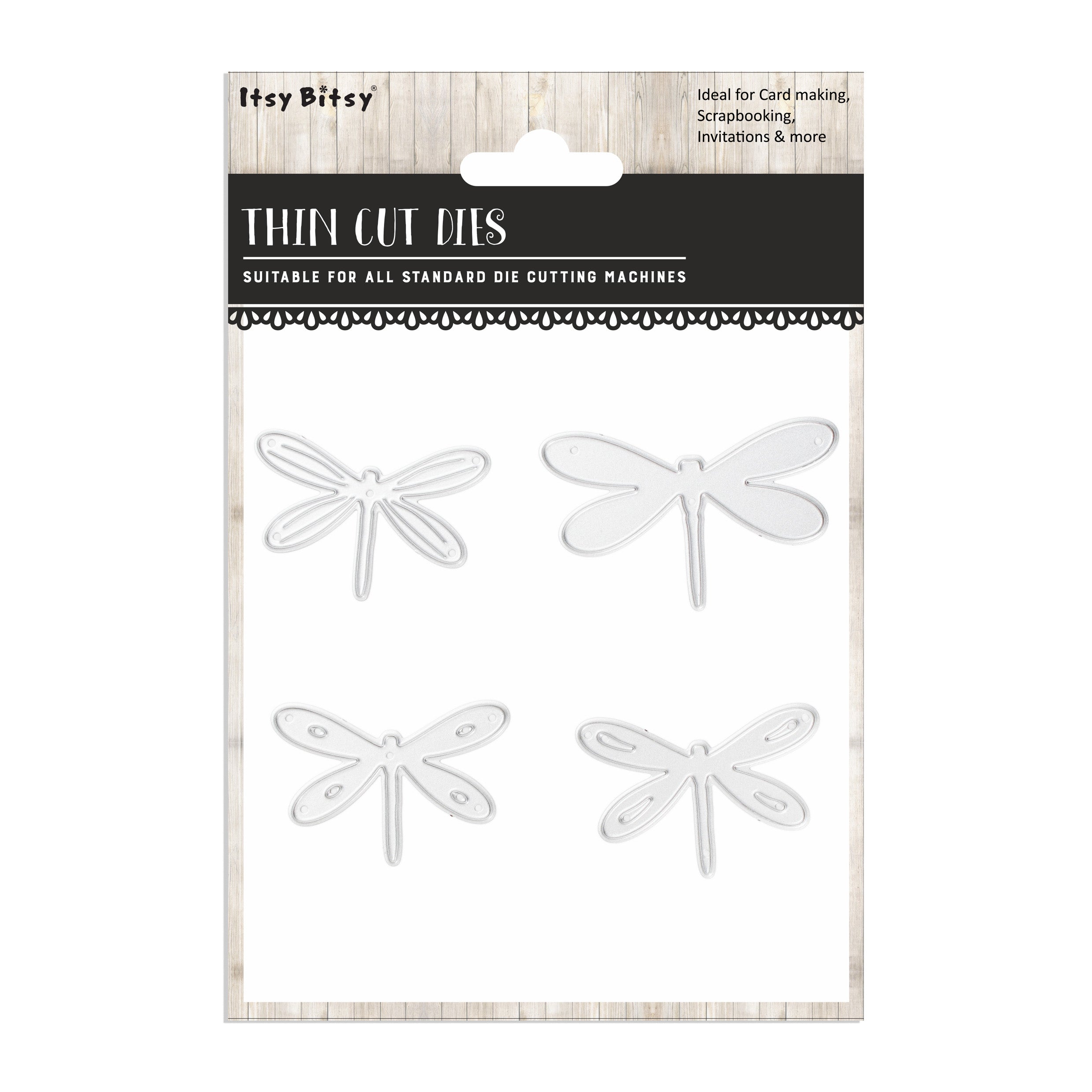 Thin Cut Dies Dragonfly Collection 5 X 2cm 4 X 2.3 4pc