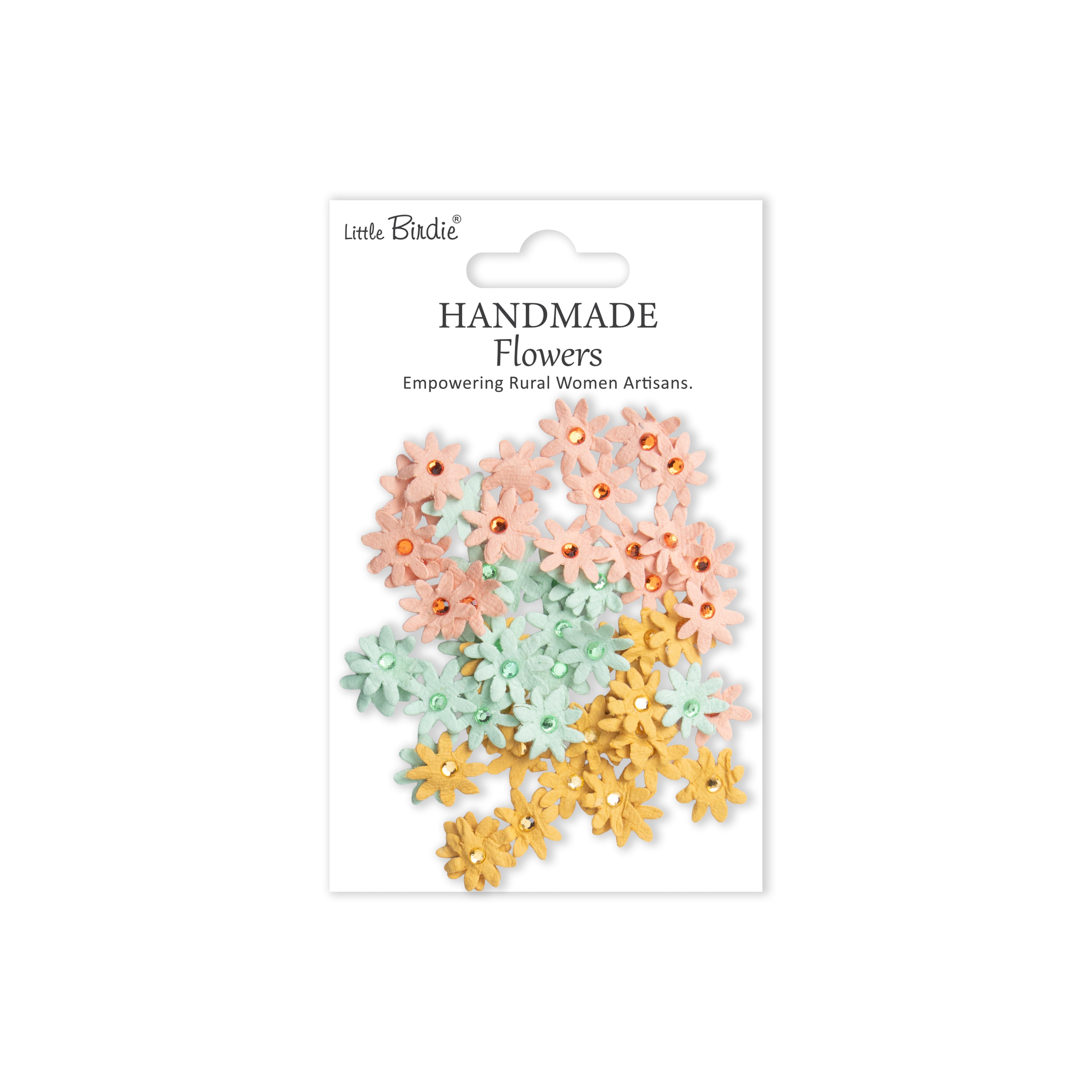 Handmade Flowers Micro Jewelled Floret Pastel Palette 60pc