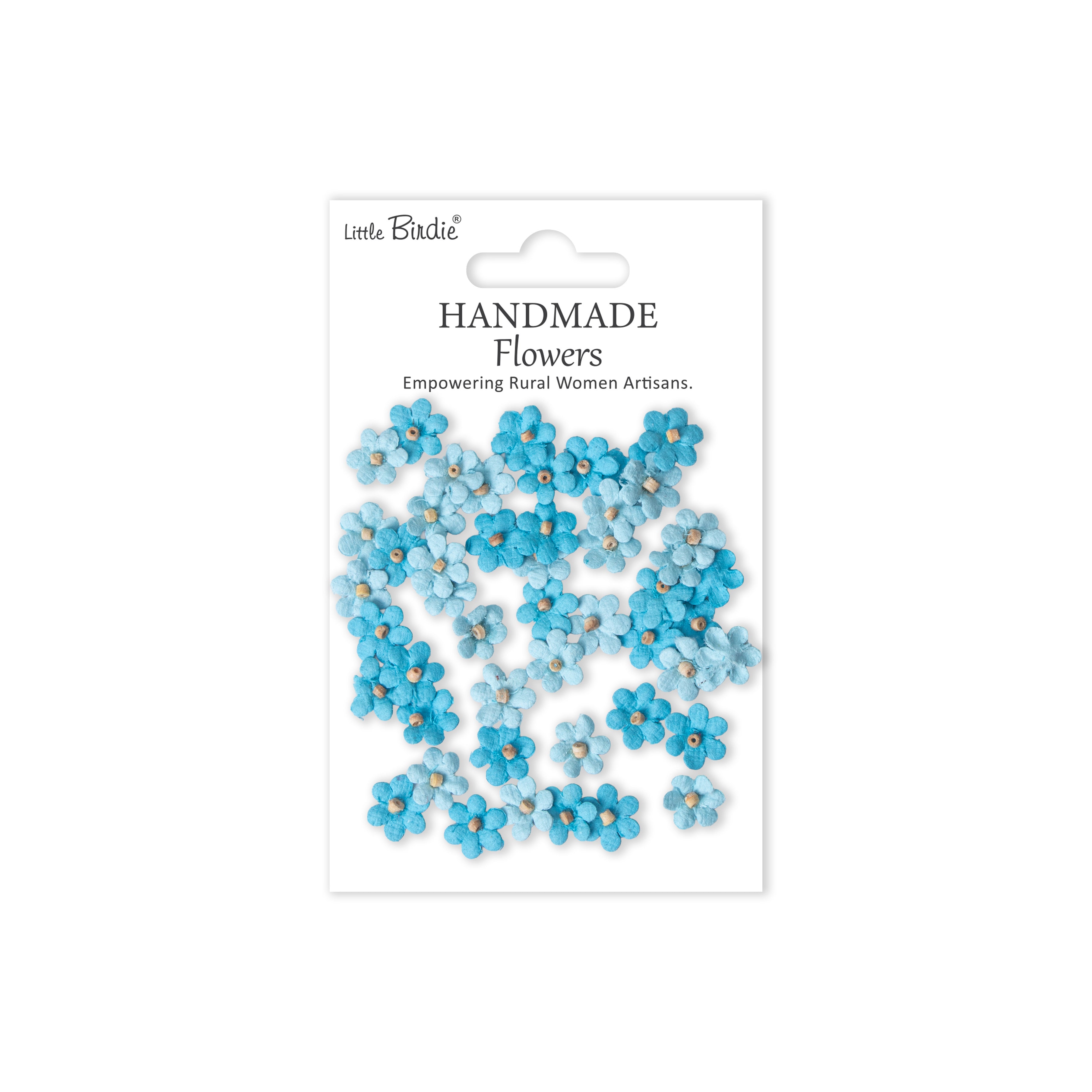 Handmade Flowers Esme Crystal Blue 50pc