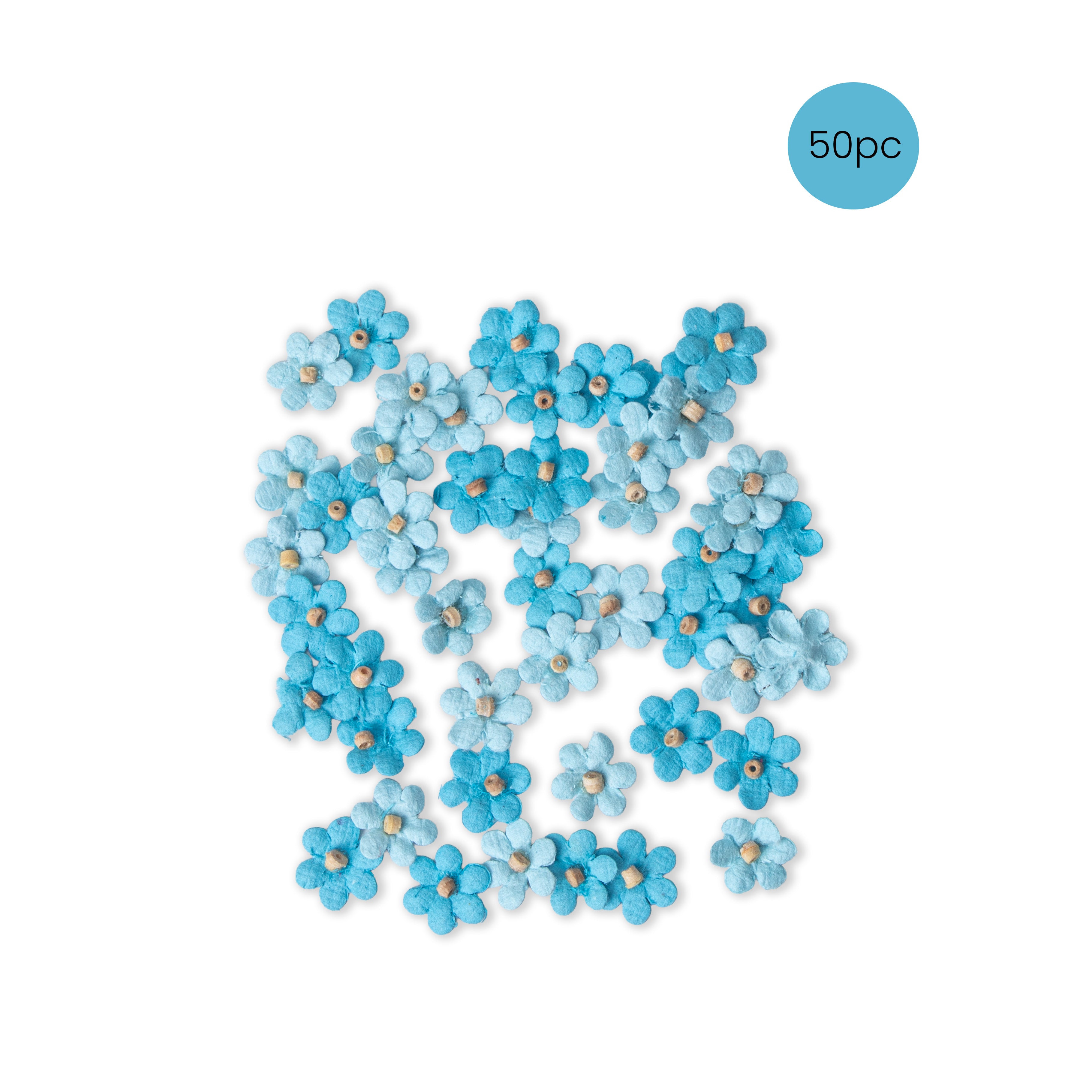 Handmade Flowers Esme Crystal Blue 50pc
