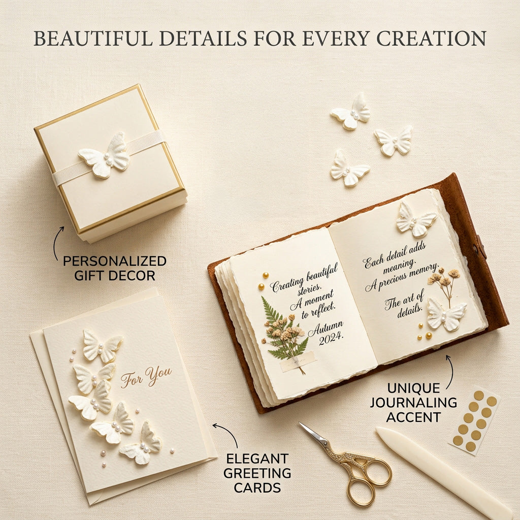 Handmade Flowers Dreamy Flutter Ivory Pearl 20pc