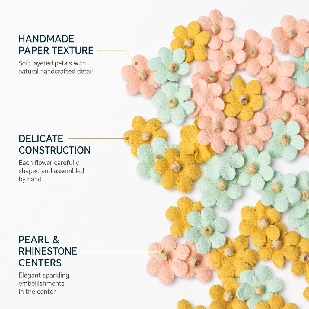 Handmade Flowers Esme Pastel Palette 50pc