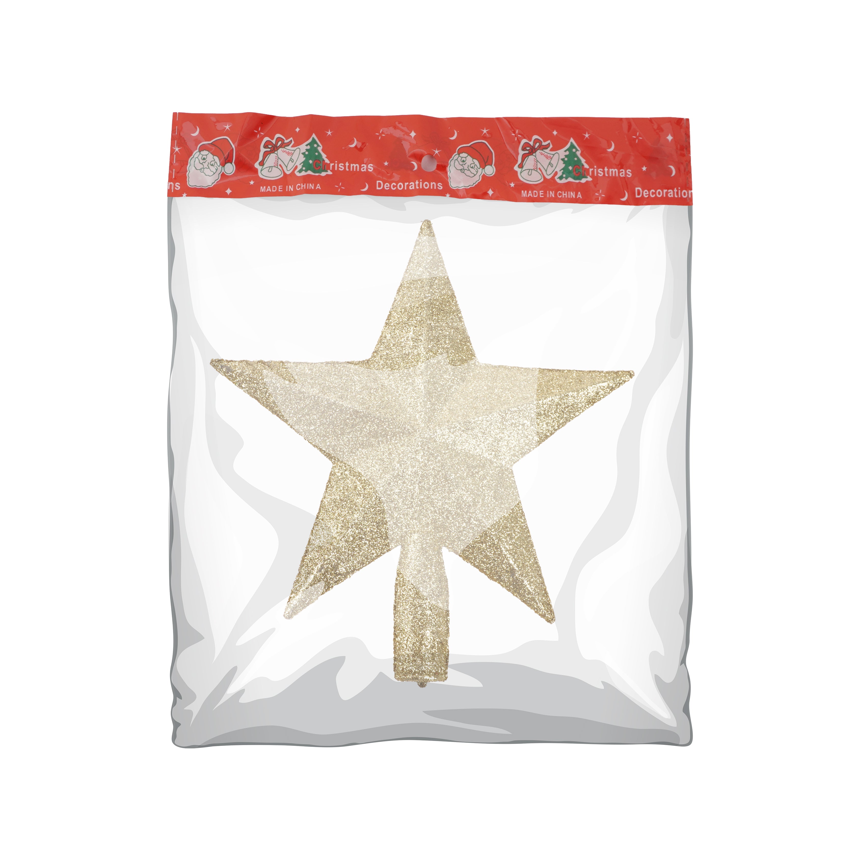 X-Mas Tree Topper Star Gold 1Pc Pb