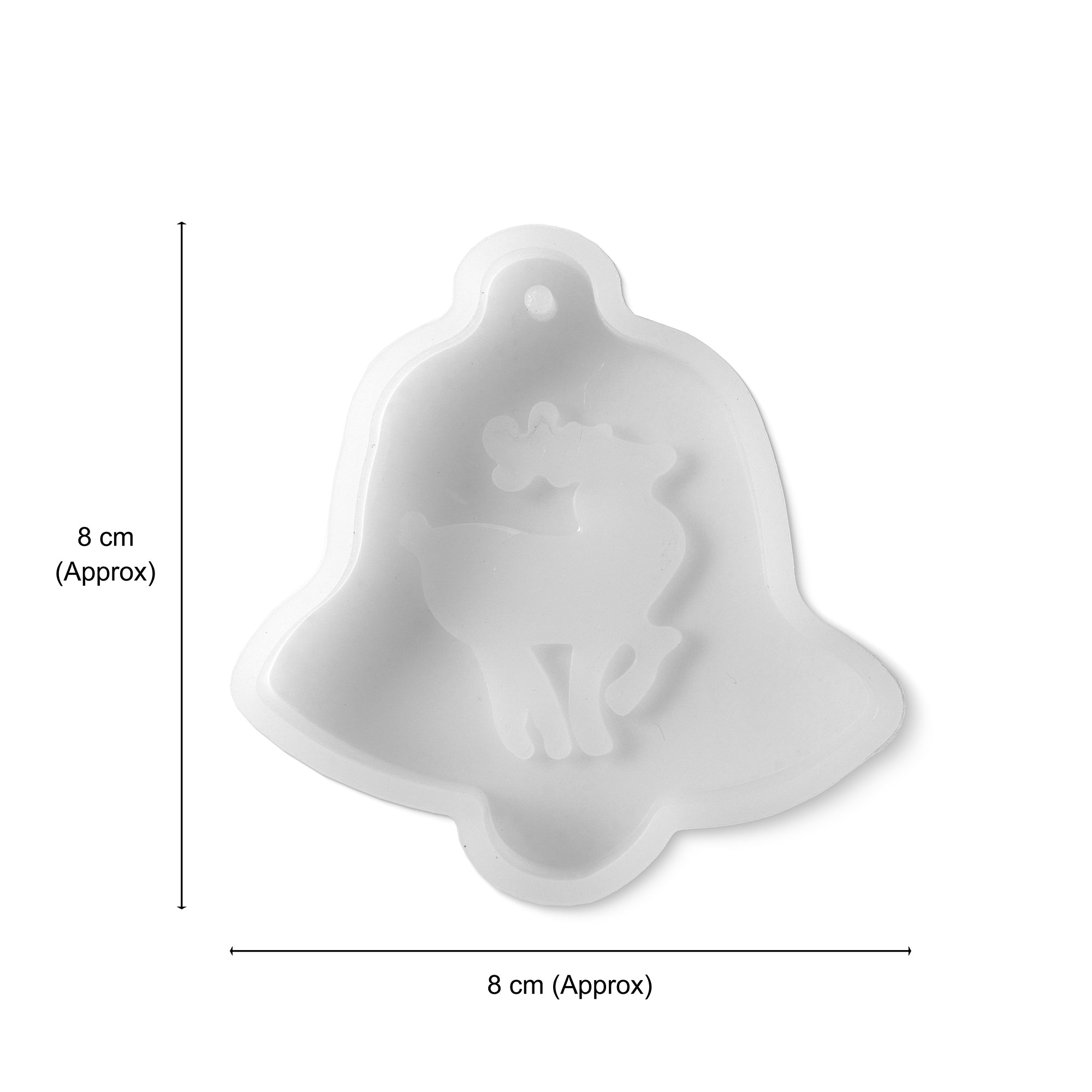 Silicone Mould For Hanging Ornament Reindeer Bell 1pc