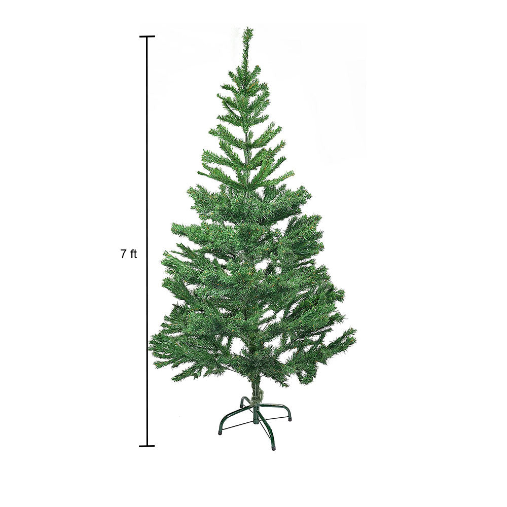 7 Feet - Christmas Tree with Metal Stand 1pc + (Ornaments Combo)