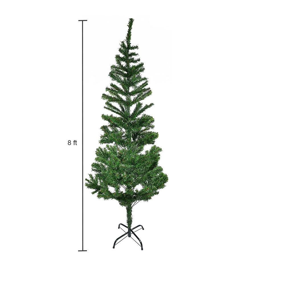 8 Feet - Christmas Tree with Metal Stand 1pc + (Ornaments Combo)