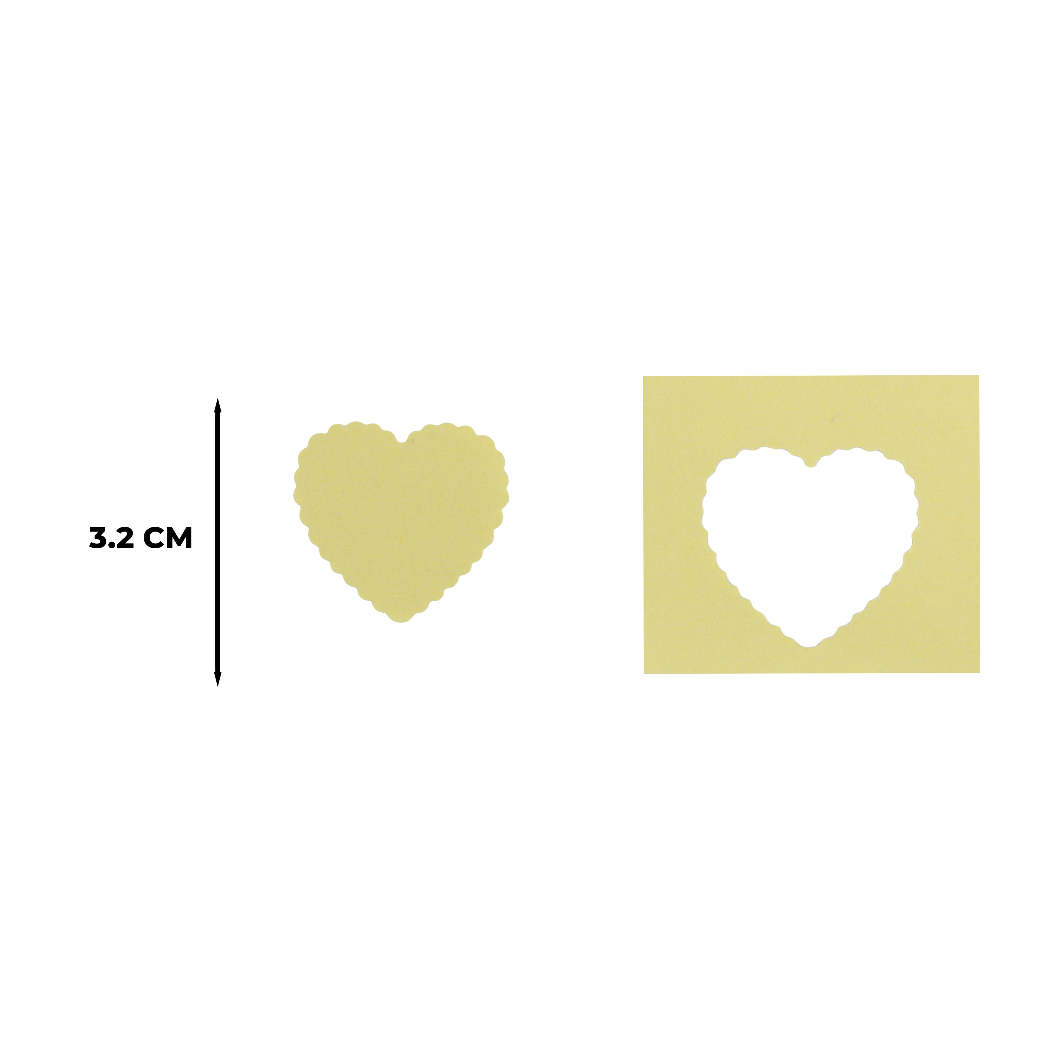 Craft Punch Cutting Size 1.5inch Scalloped Heart 1pc