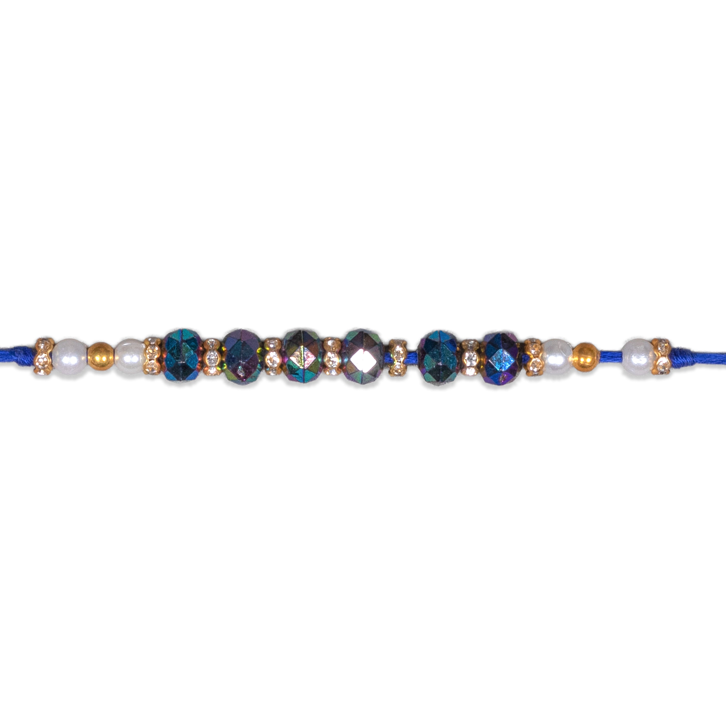 Handmade Rakhi - Aqua Rainbow 1pc