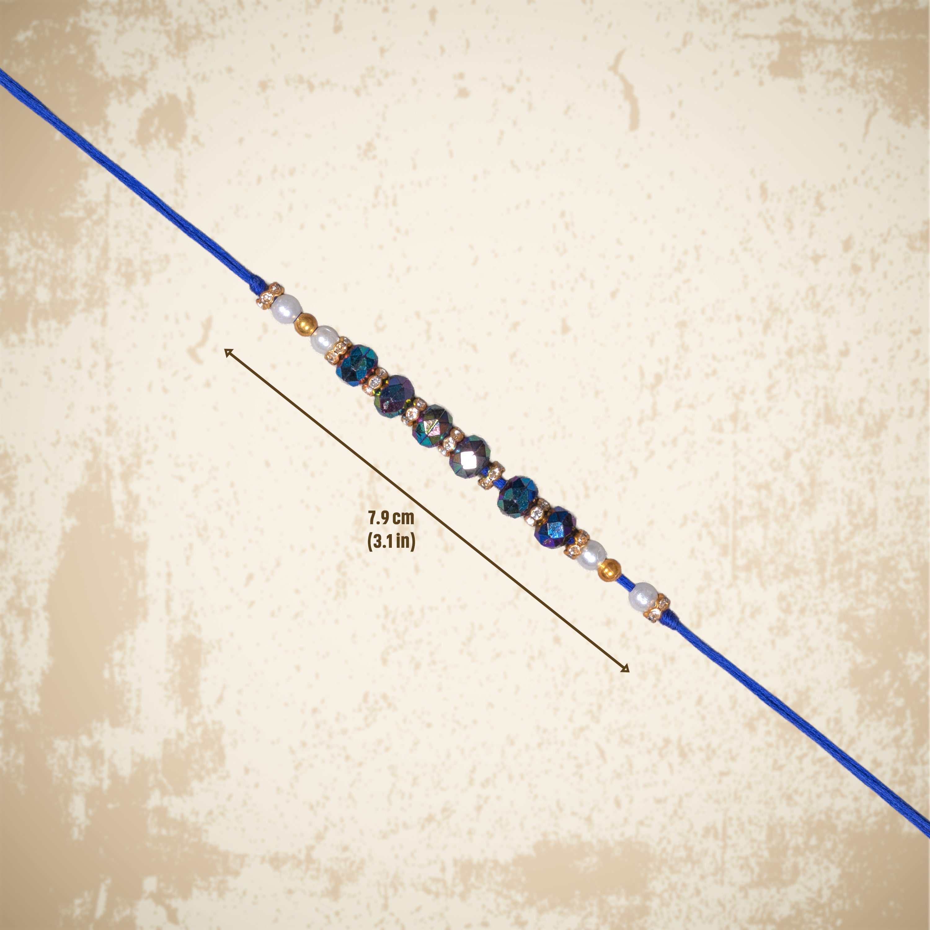 Handmade Rakhi - Aqua Rainbow 1pc