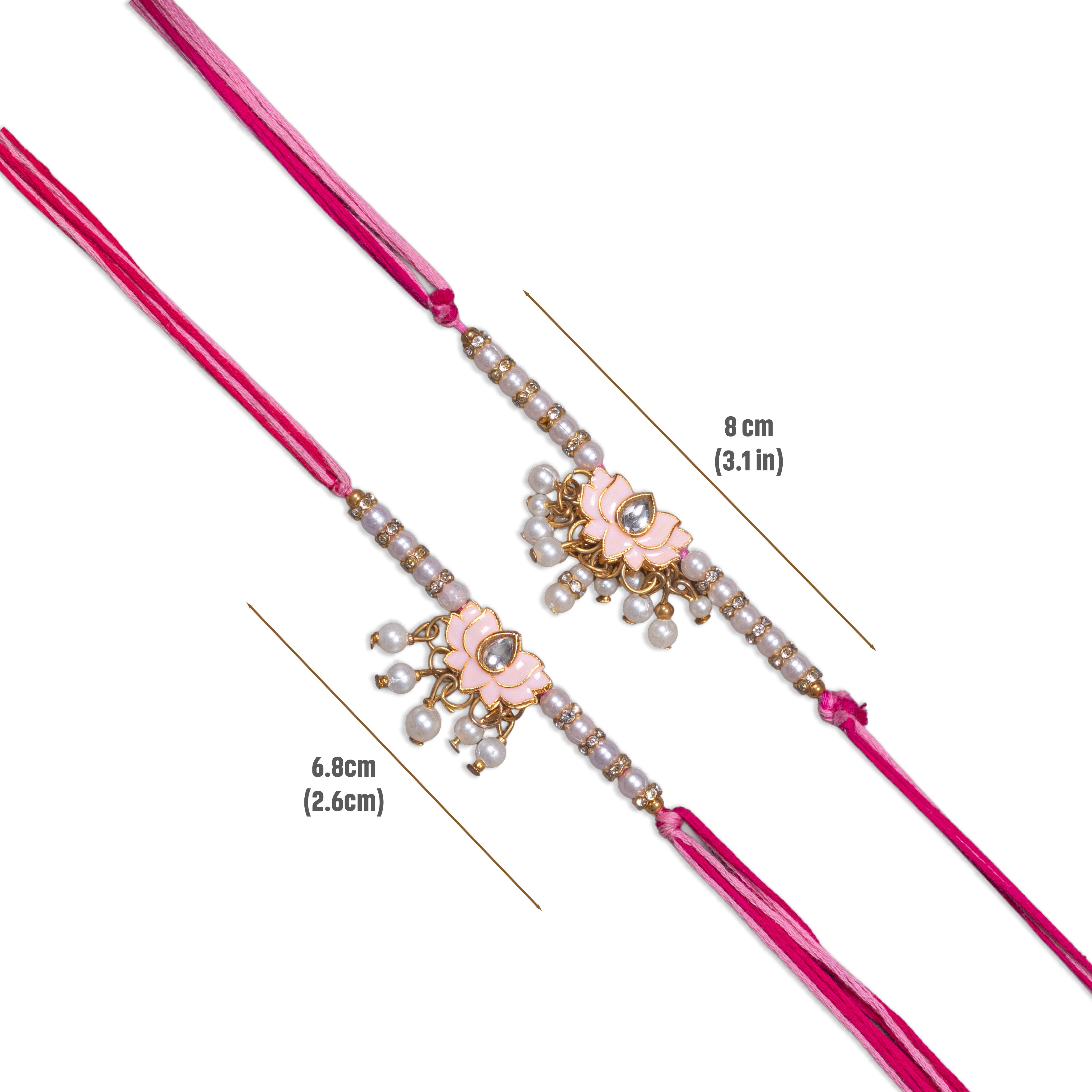 Handmade Rakhi - Lotus Jewel Bhaiya Bhabhi Pack of 2