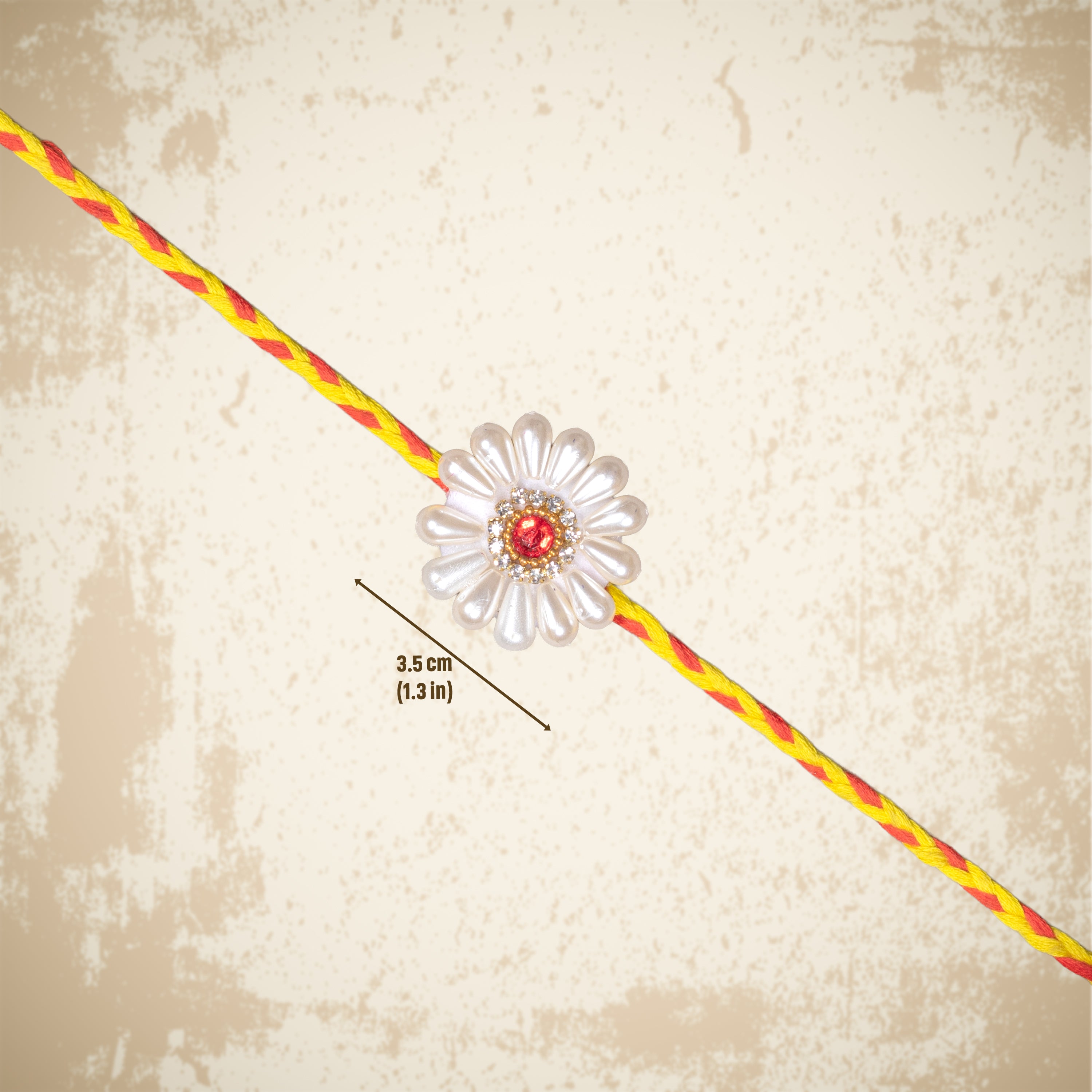 Handmade Rakhi - Pearl Daisy 1pc
