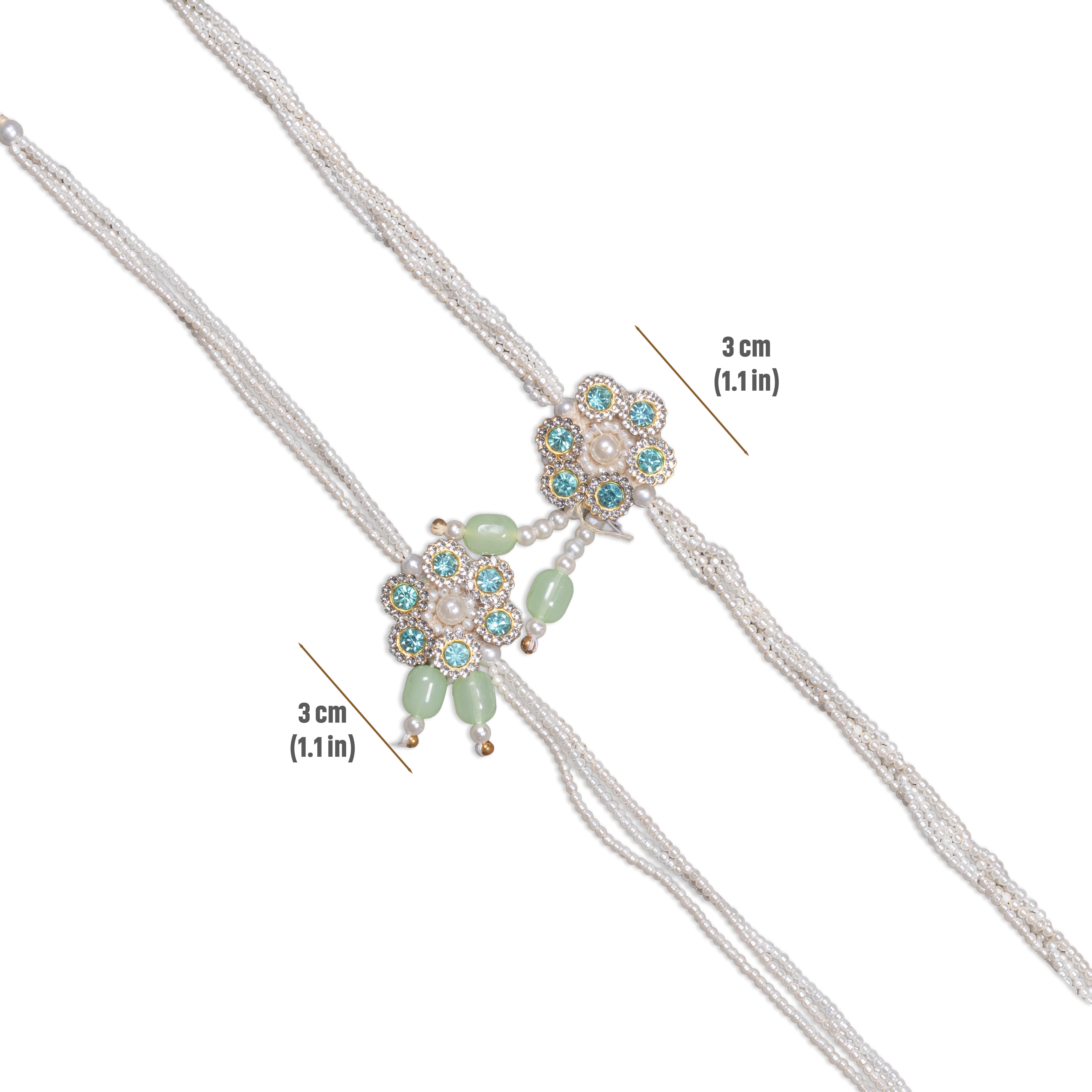 Handmade Rakhi - Floral Gem Bhaiya Bhabhi Pack of 2