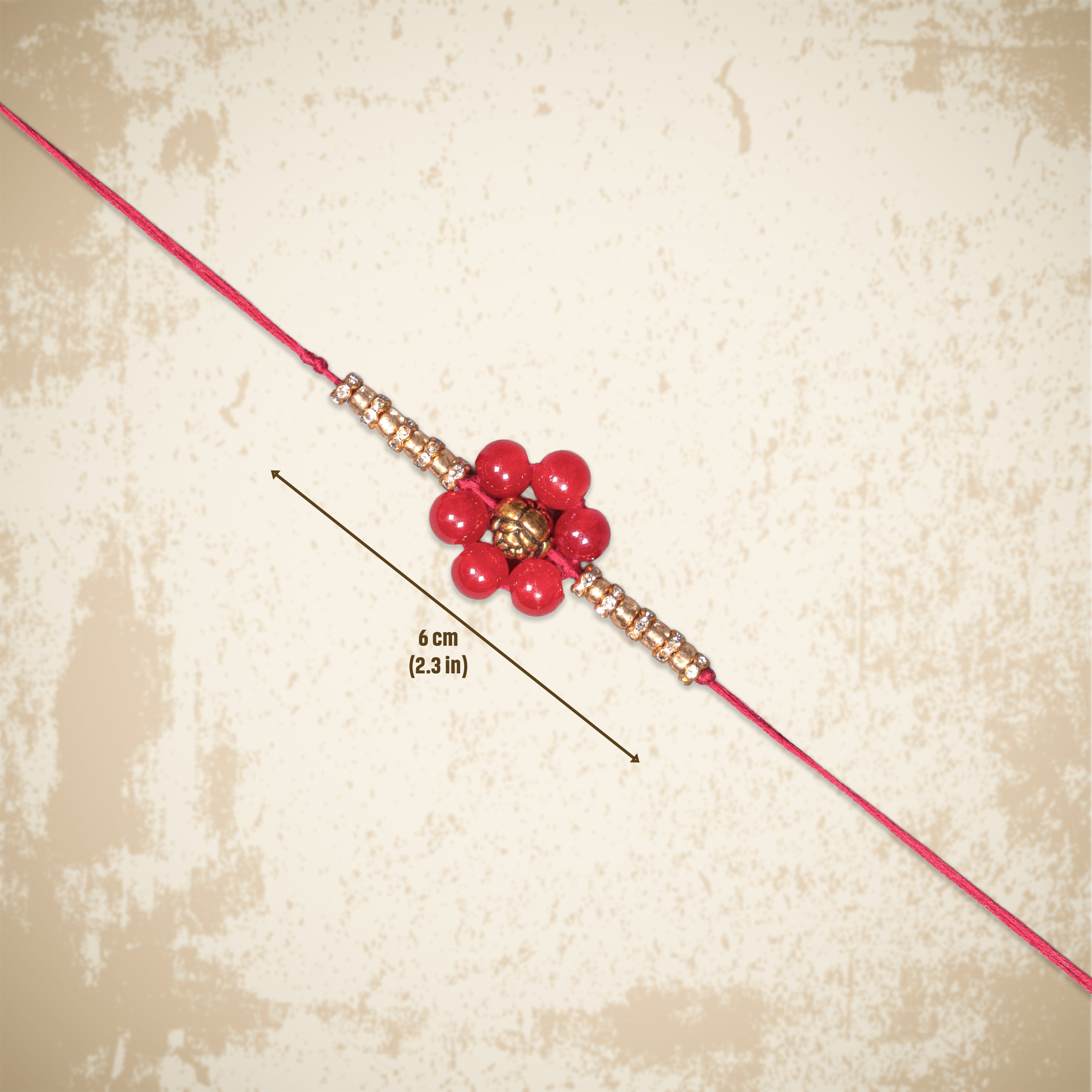 Handmade Rakhi - Golden Cherry 1pc