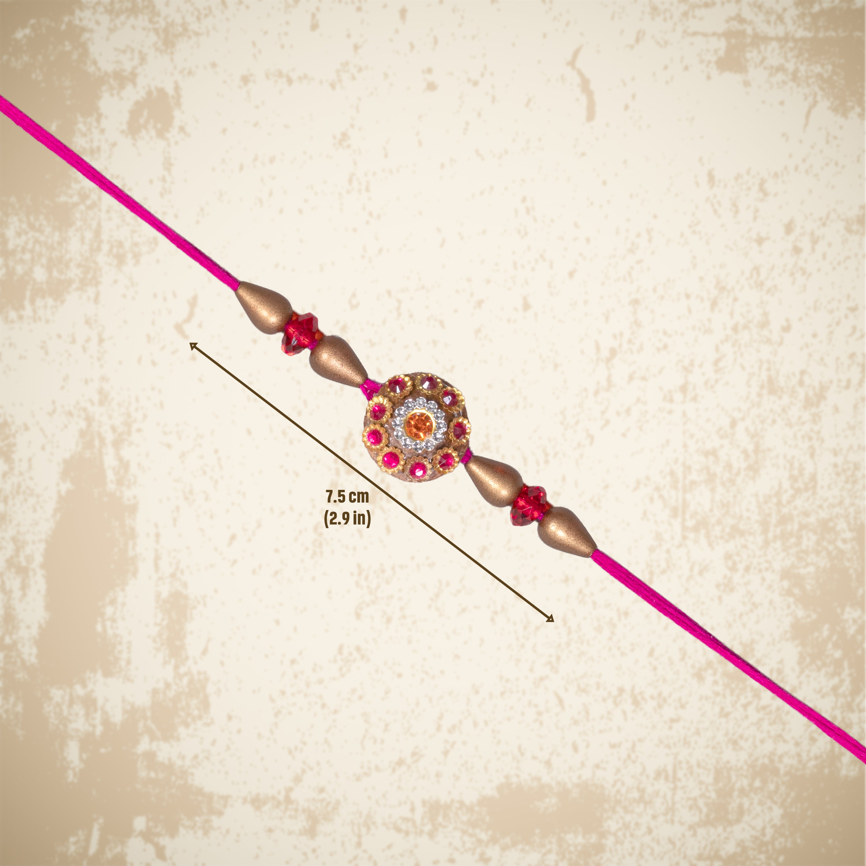 Handmade Rakhi - Jewel Flora Pink 1 pc