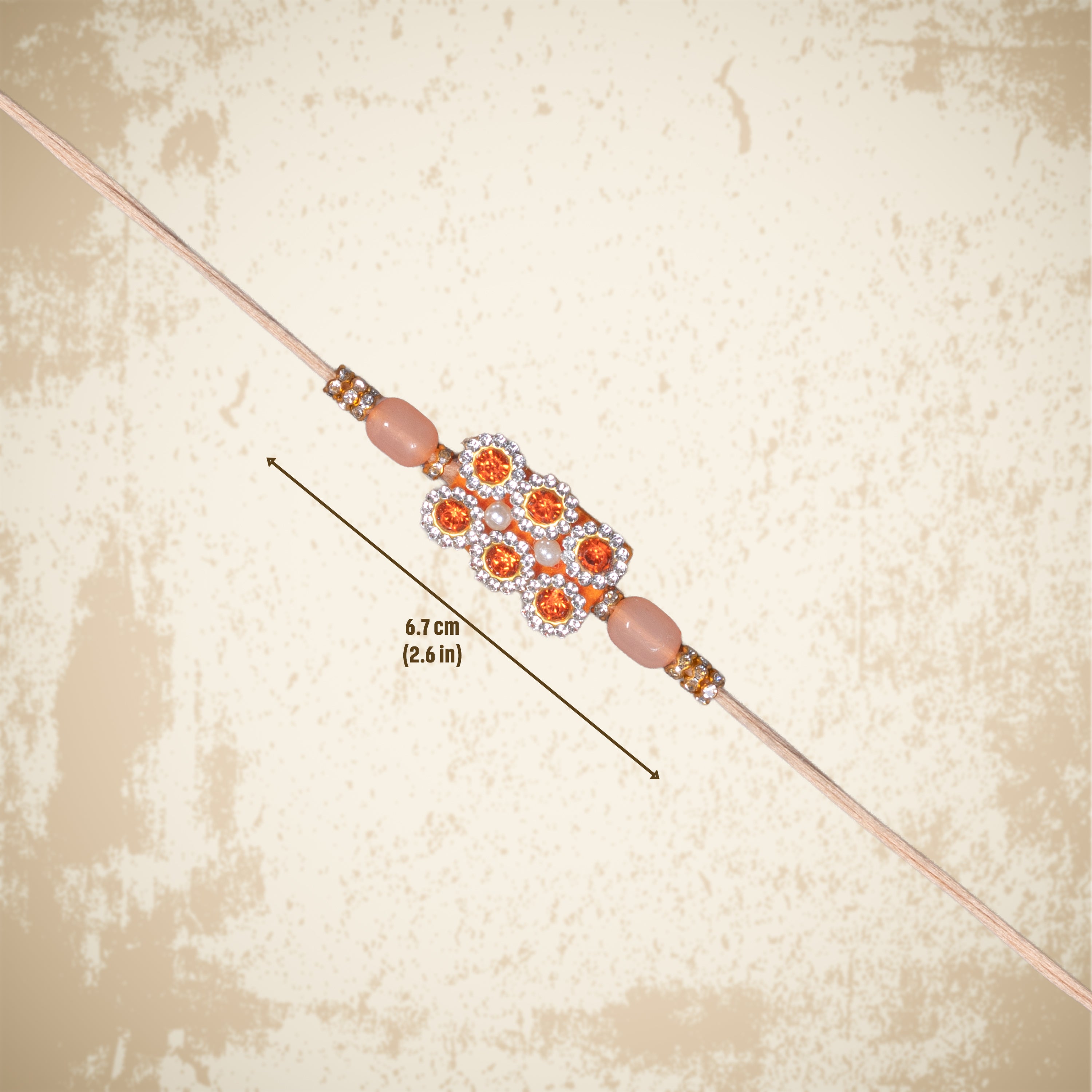 Handmade Rakhi - Amber Blossom 1pc