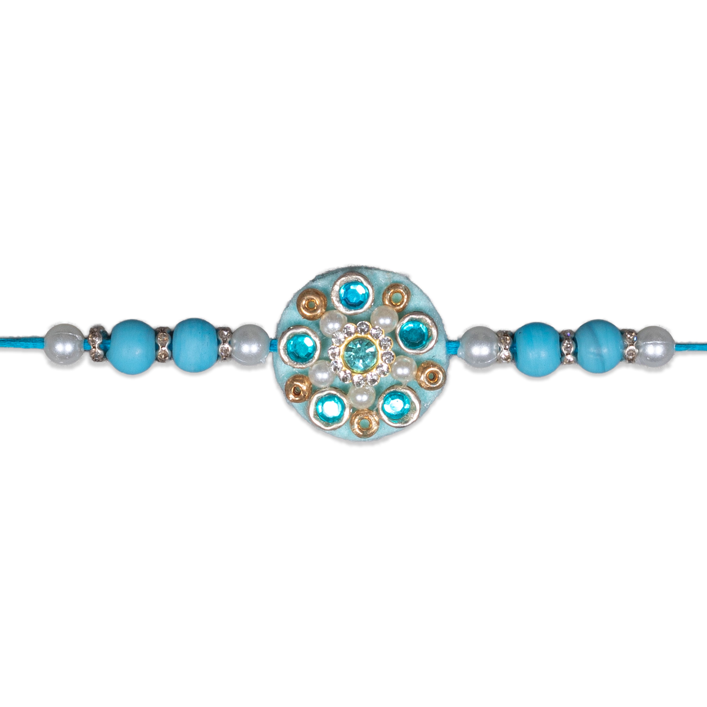 Handmade Rakhi - Turquoise Treasure 1 pc