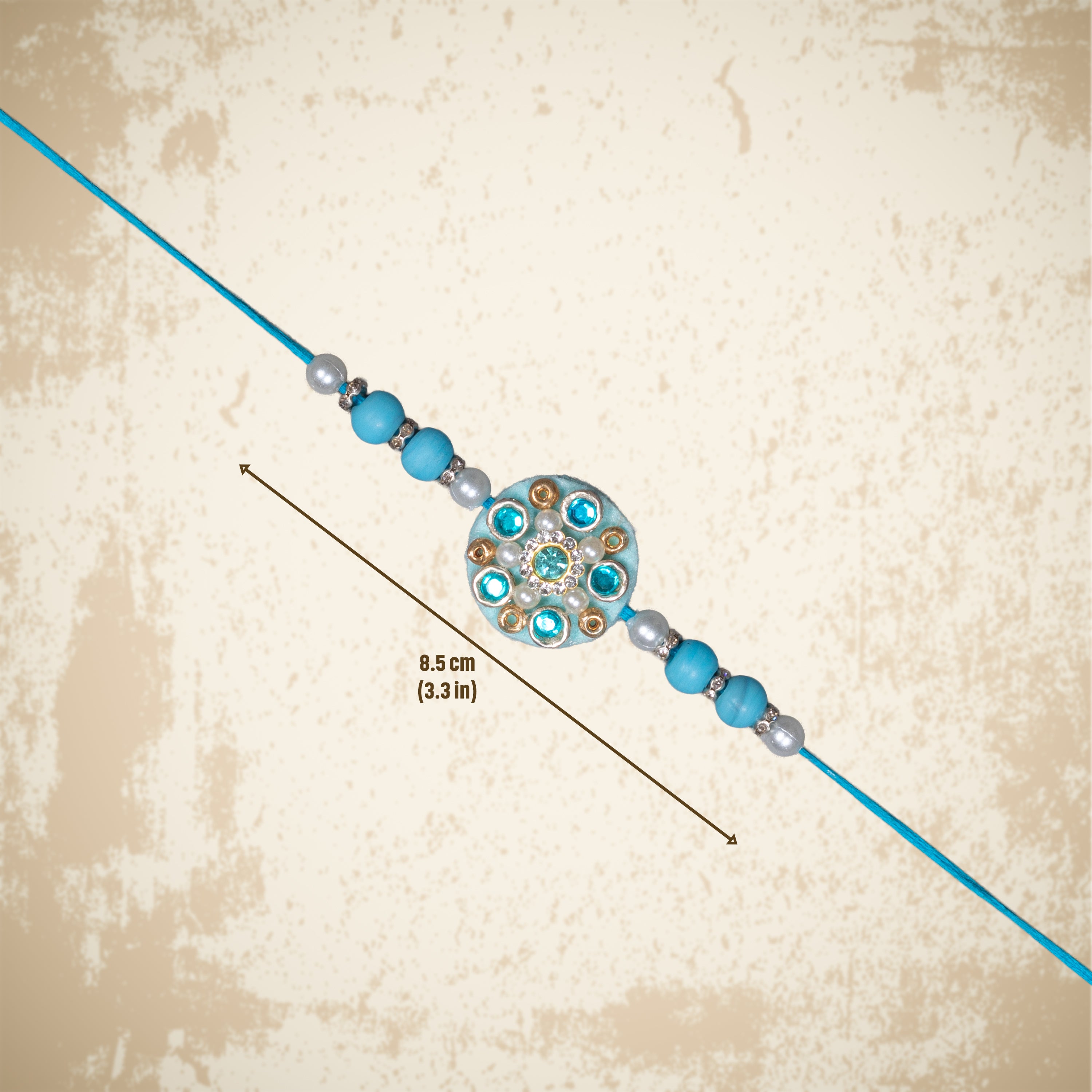 Handmade Rakhi - Turquoise Treasure 1 pc
