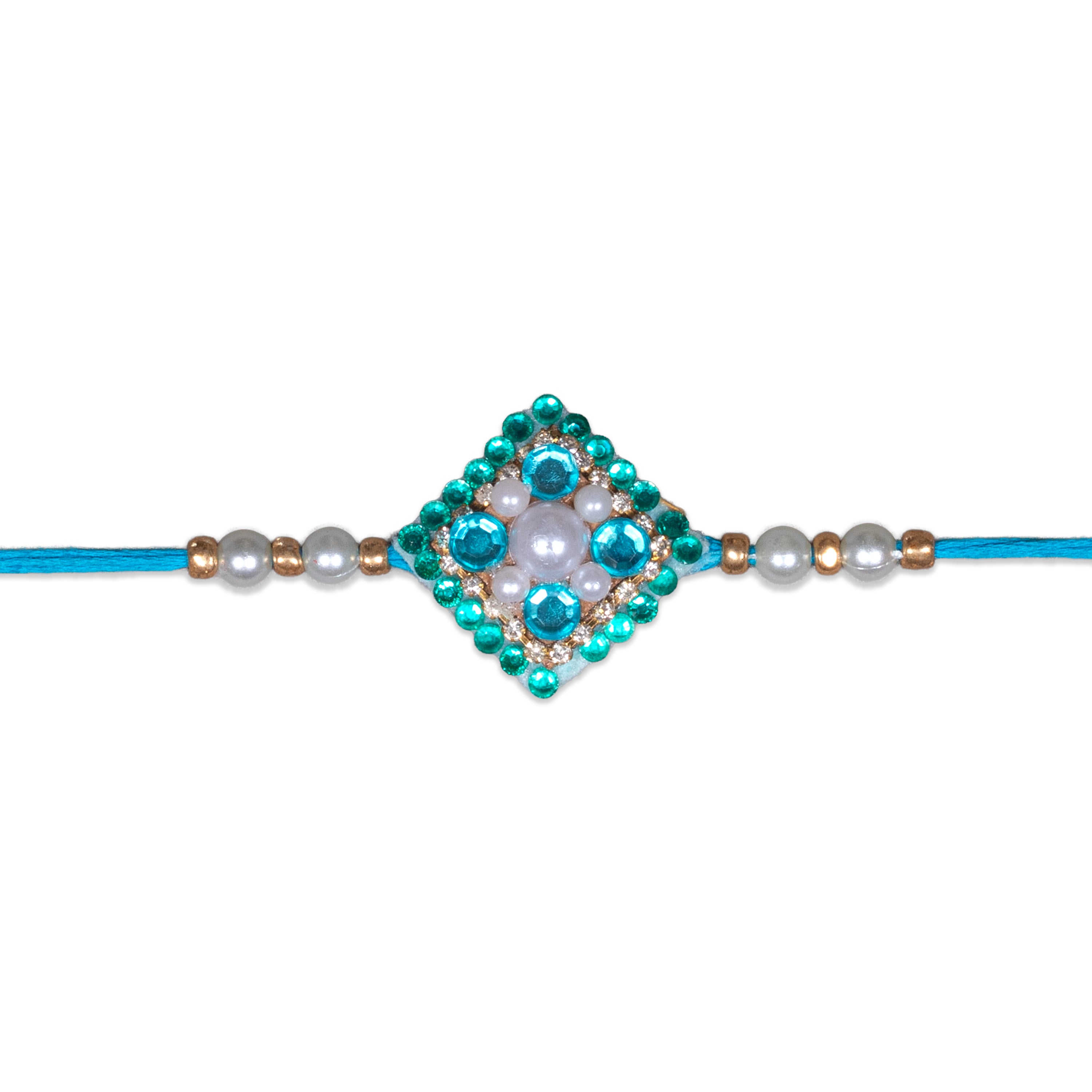 Handmade Rakhi - Jewel Splendour Turquoise 1 pc