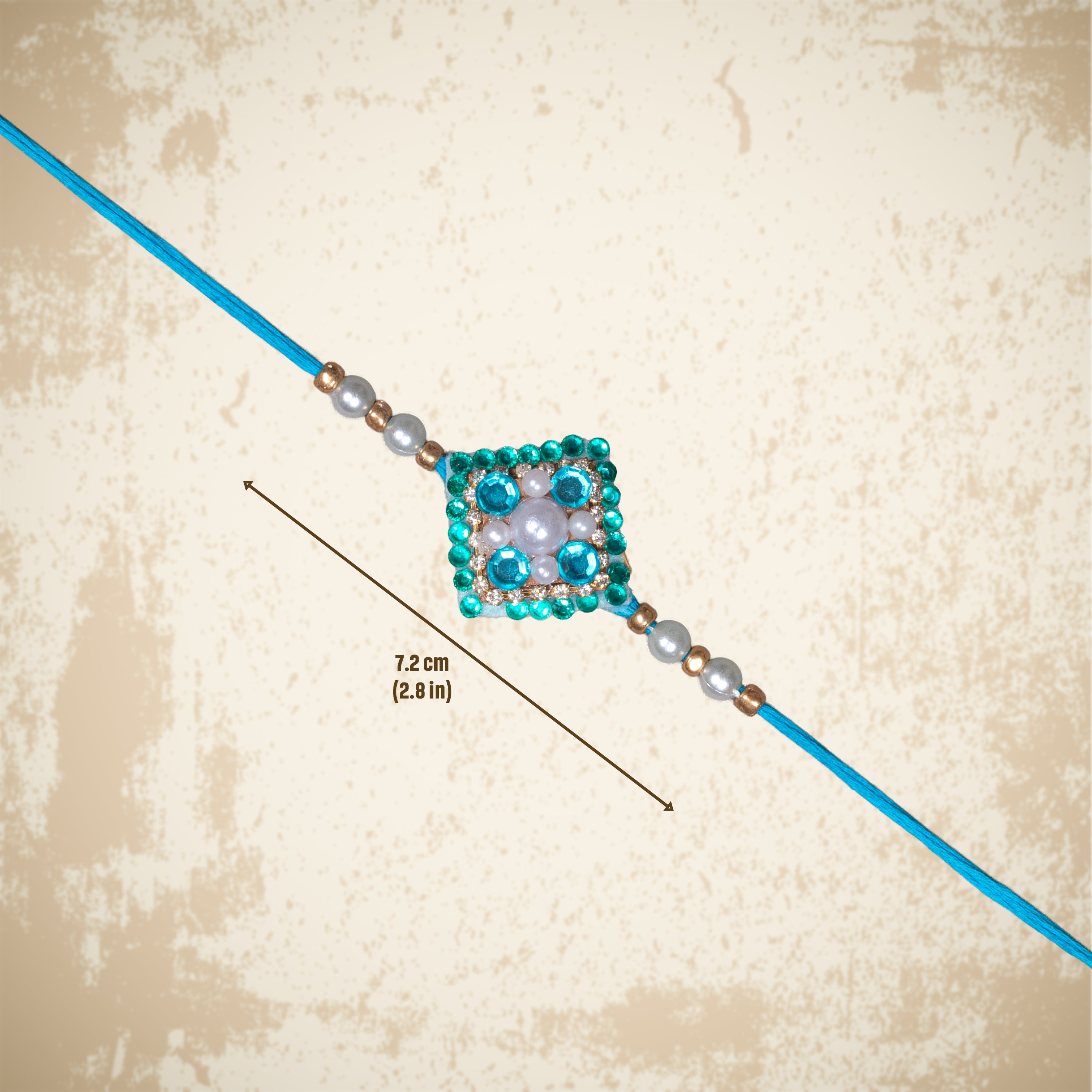 Handmade Rakhi - Jewel Splendour Turquoise 1 pc