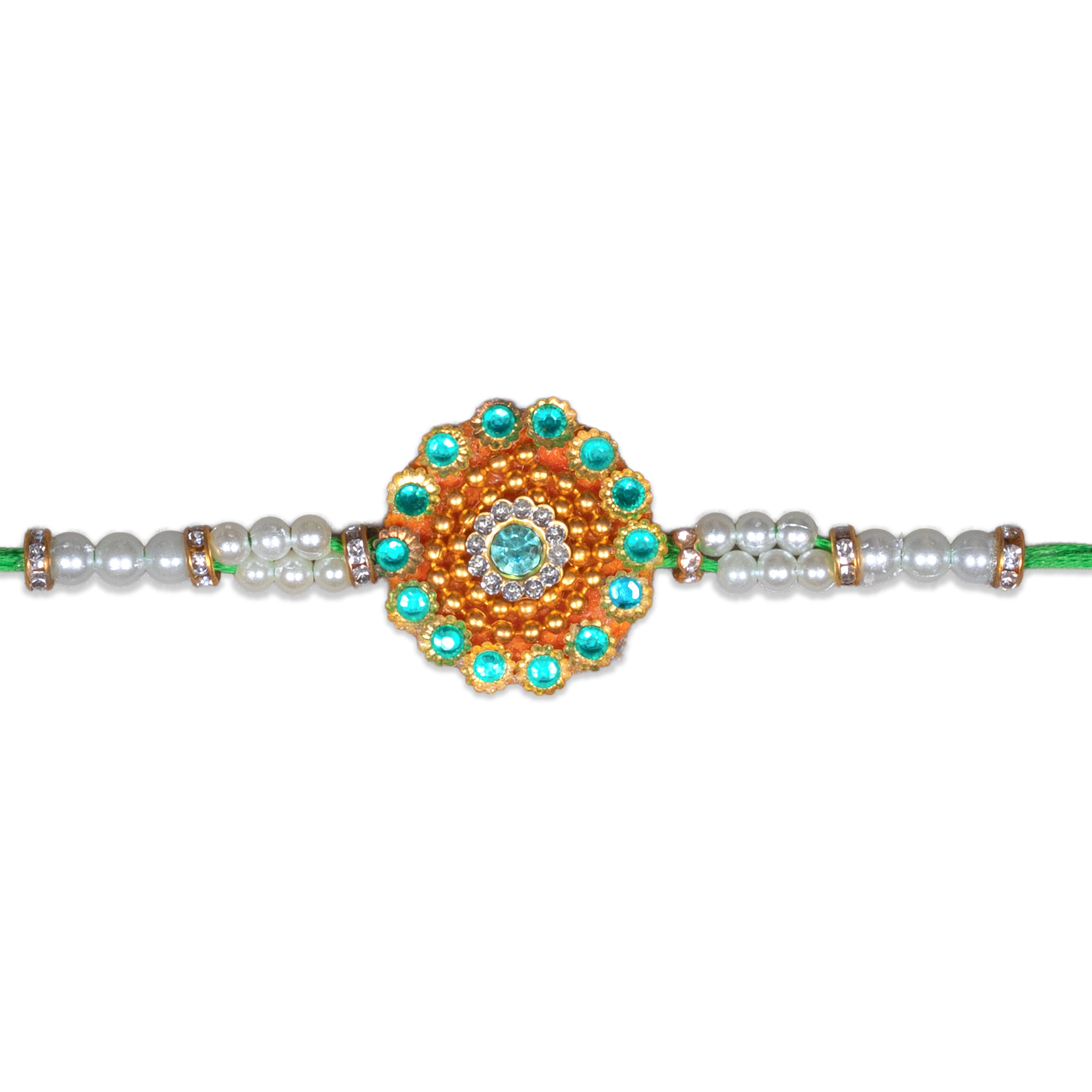 Handmade Rakhi - Jewel Glamour Green 1 pc