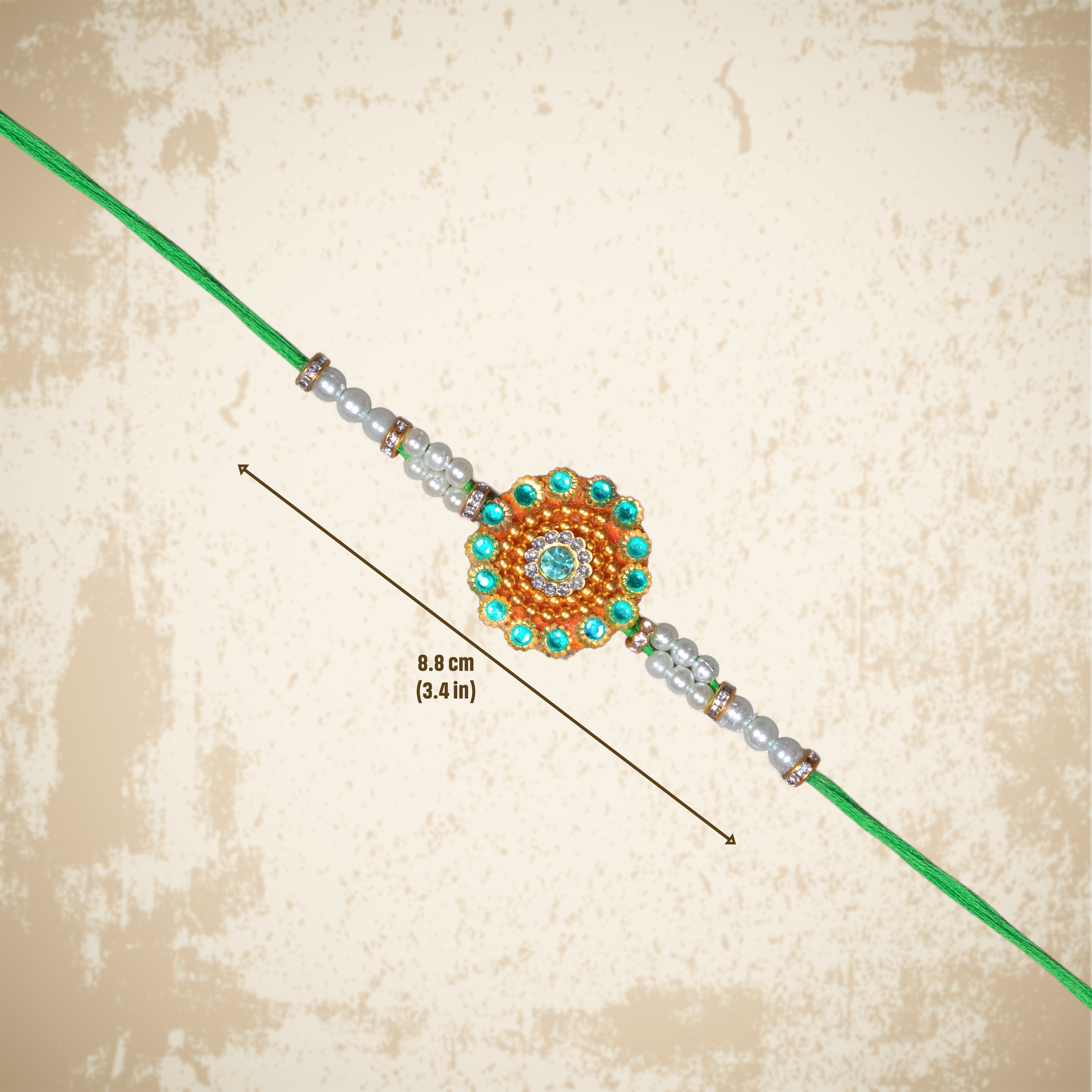 Handmade Rakhi - Jewel Glamour Green 1 pc