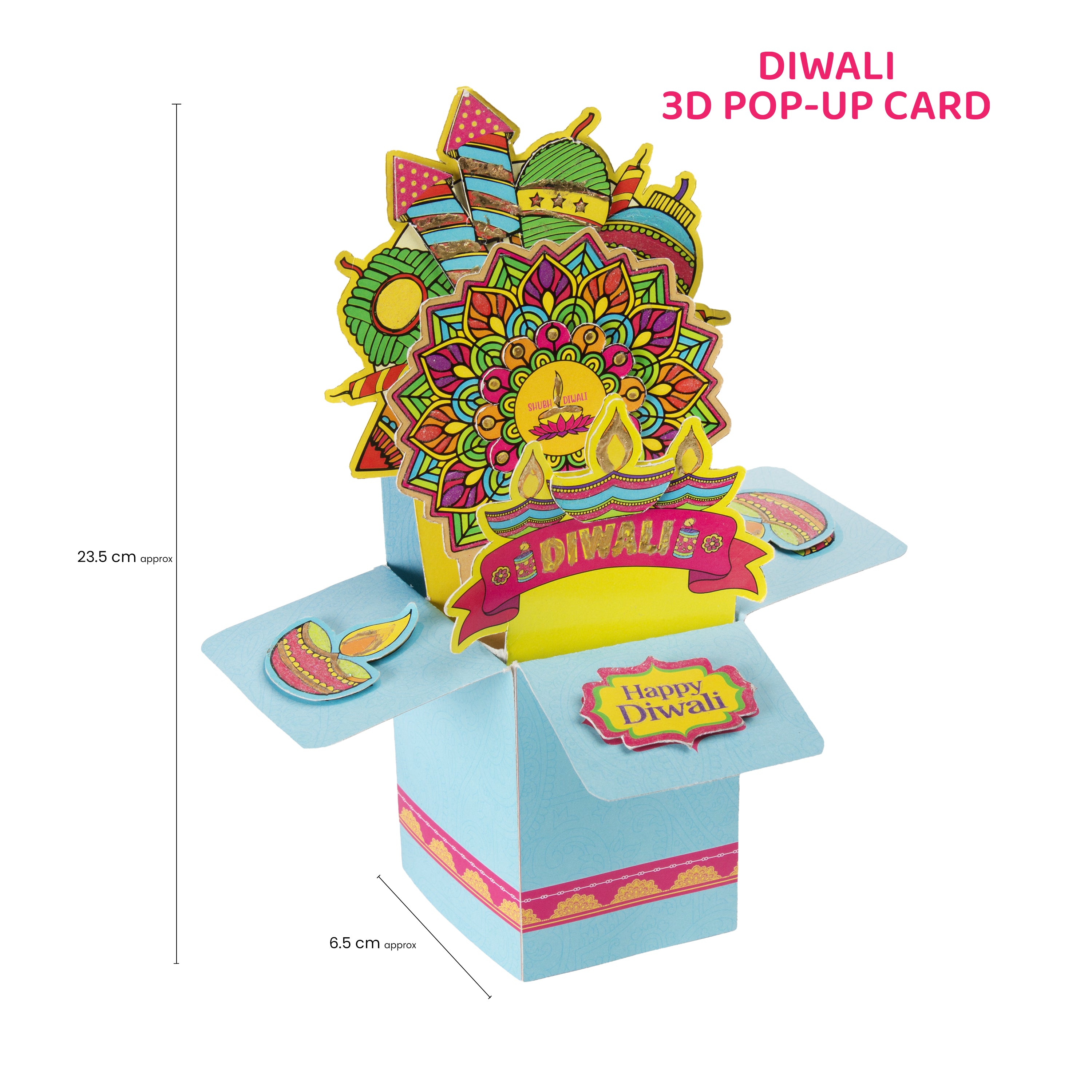 Diwali 3D Pop Up Card and Envelope 1Pcs