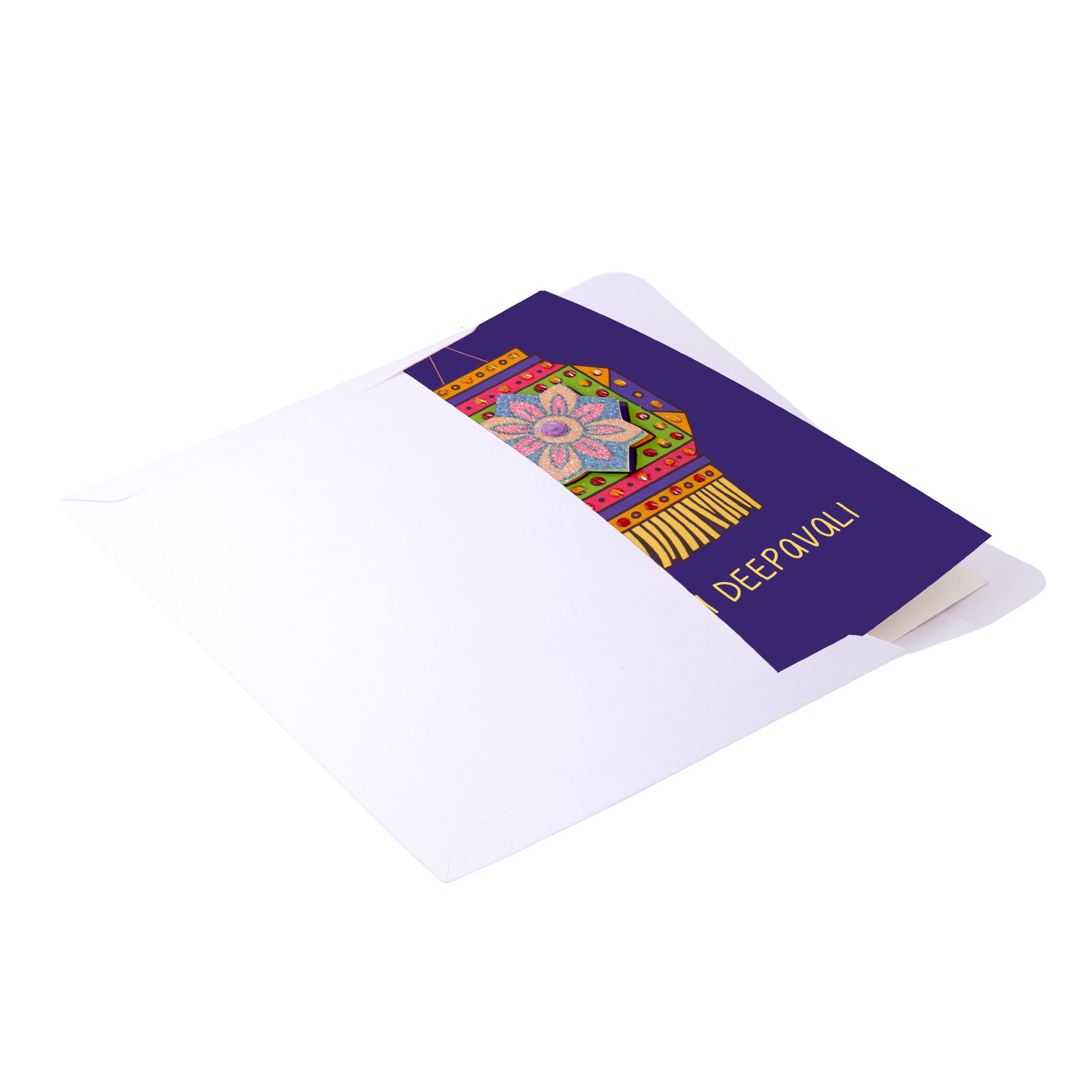 Diwali Greeting Card & Envelope Happy Diwali 4 x 6 inch 2pc