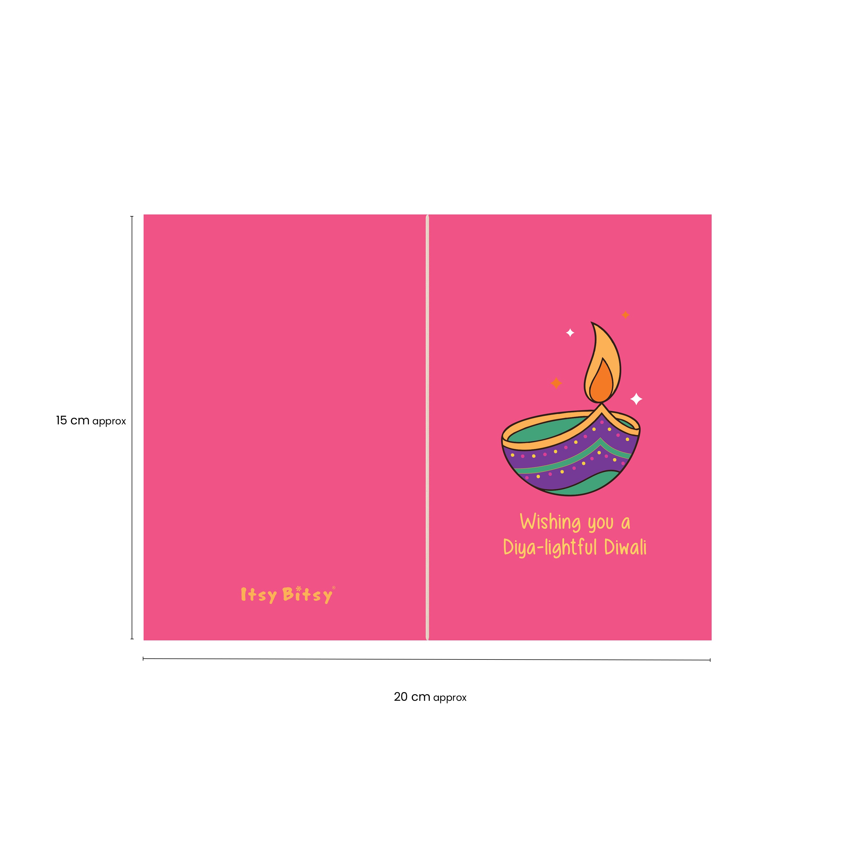 Diwali Greeting Card & Envelope Diya-lightful Season 4 x 6 inch 2pc