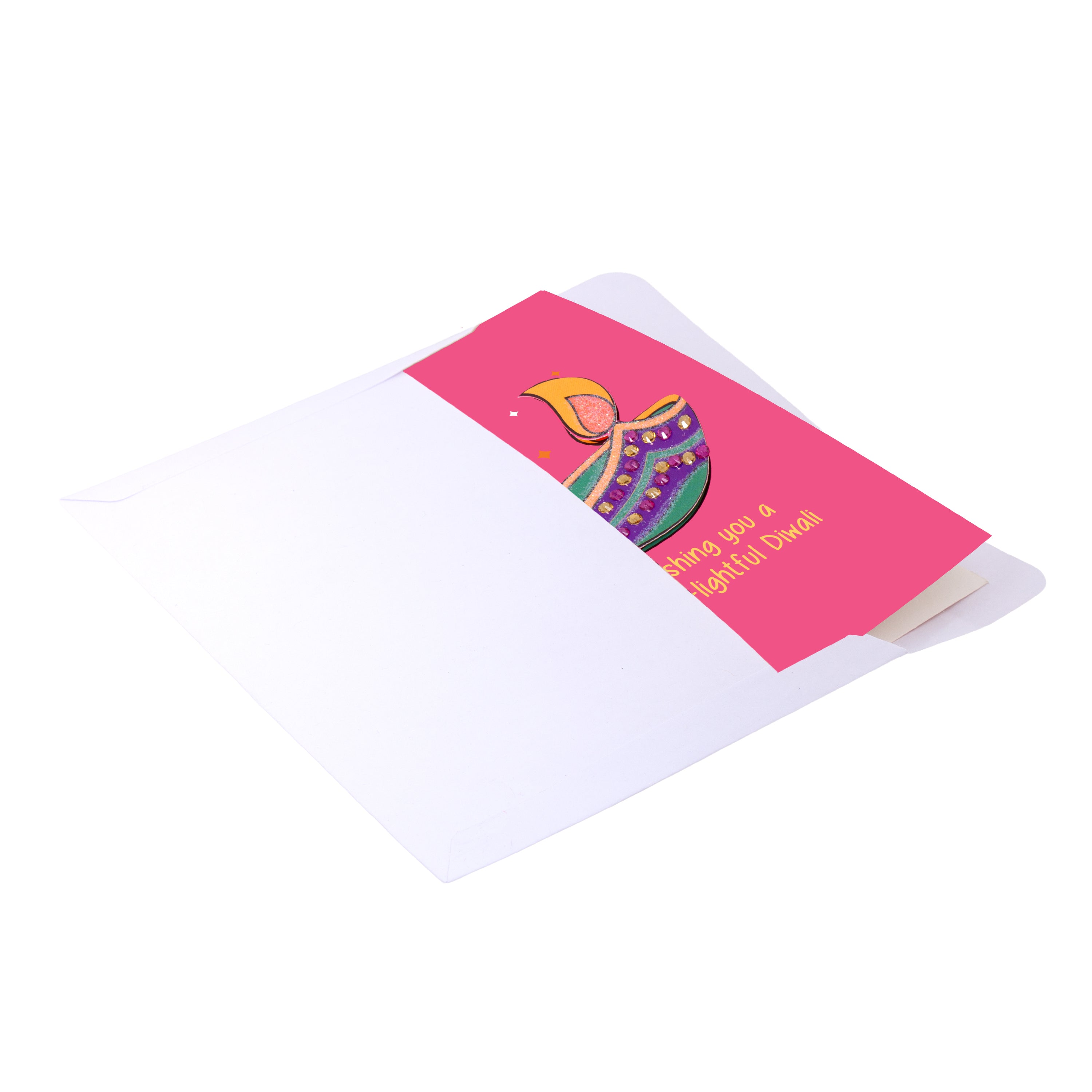 Diwali Greeting Card & Envelope Diya-lightful Season 4 x 6 inch 2pc