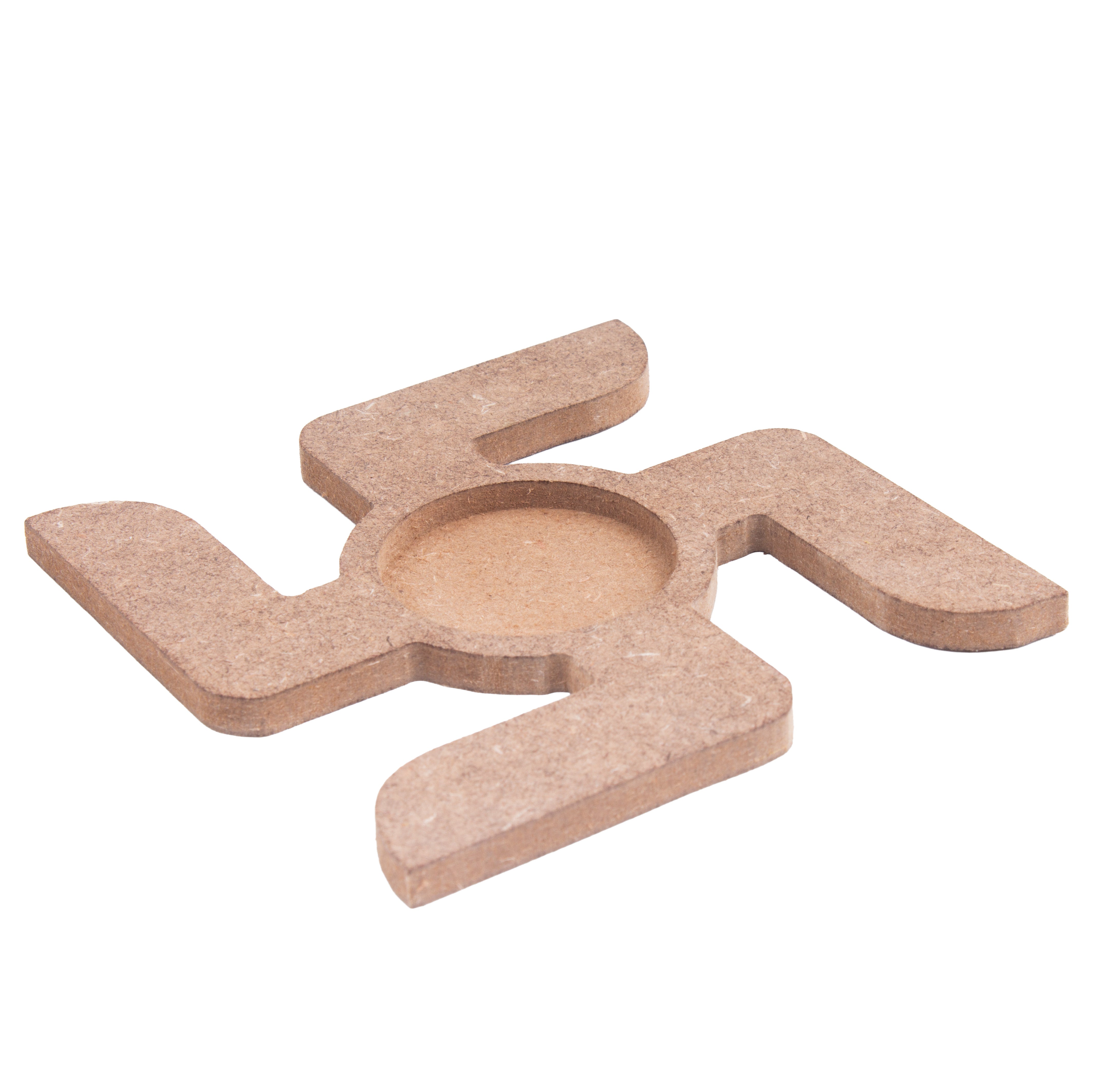 MDF Decorable Tea Light Candle Holder Swastika 4 X 4inch 5.5mm