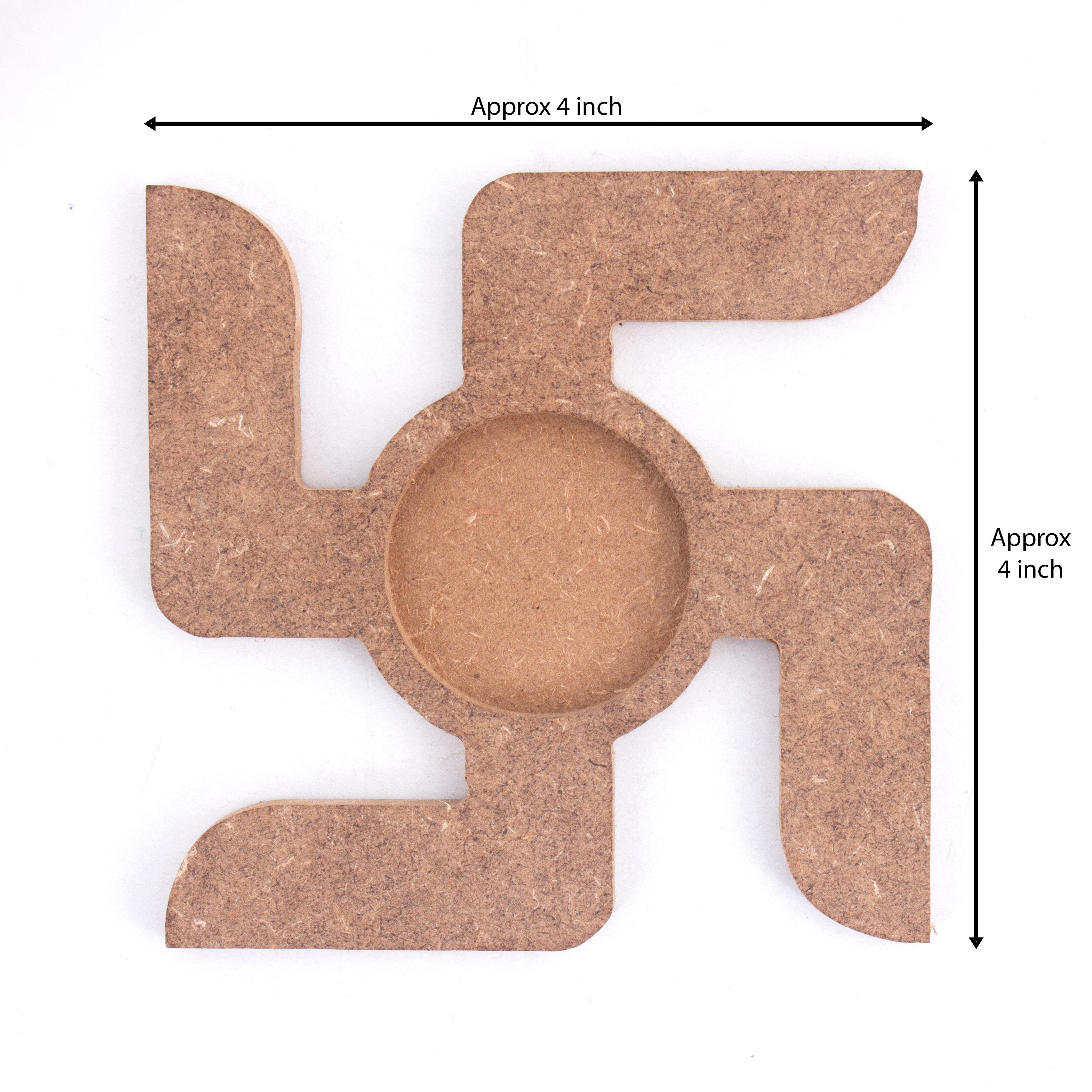MDF Decorable Tea Light Candle Holder Swastika 4 X 4inch 5.5mm