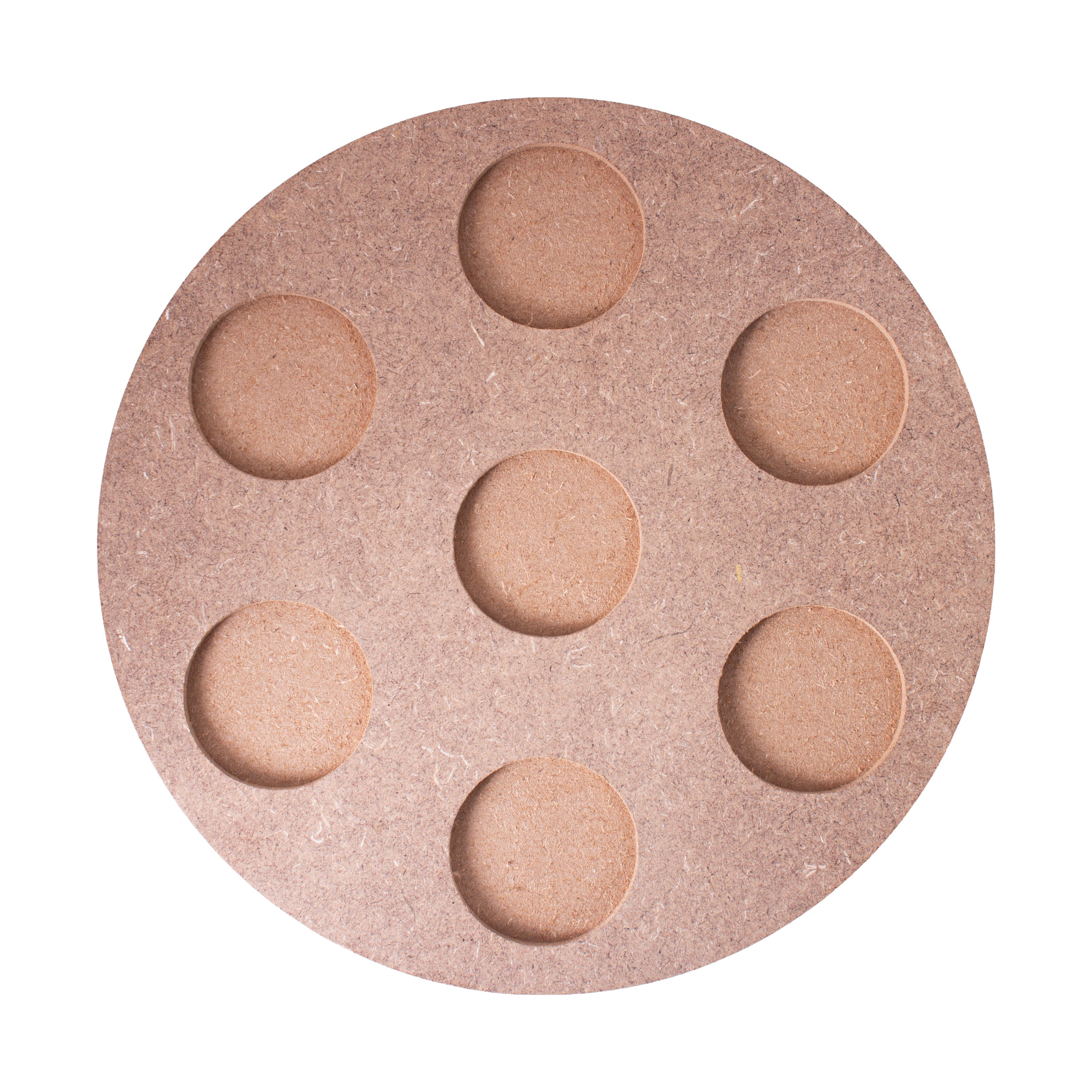MDF Decorable Tea Light Holder With 7 Cavities Round 7.4inch Dia 5.5mm Thick 1pc