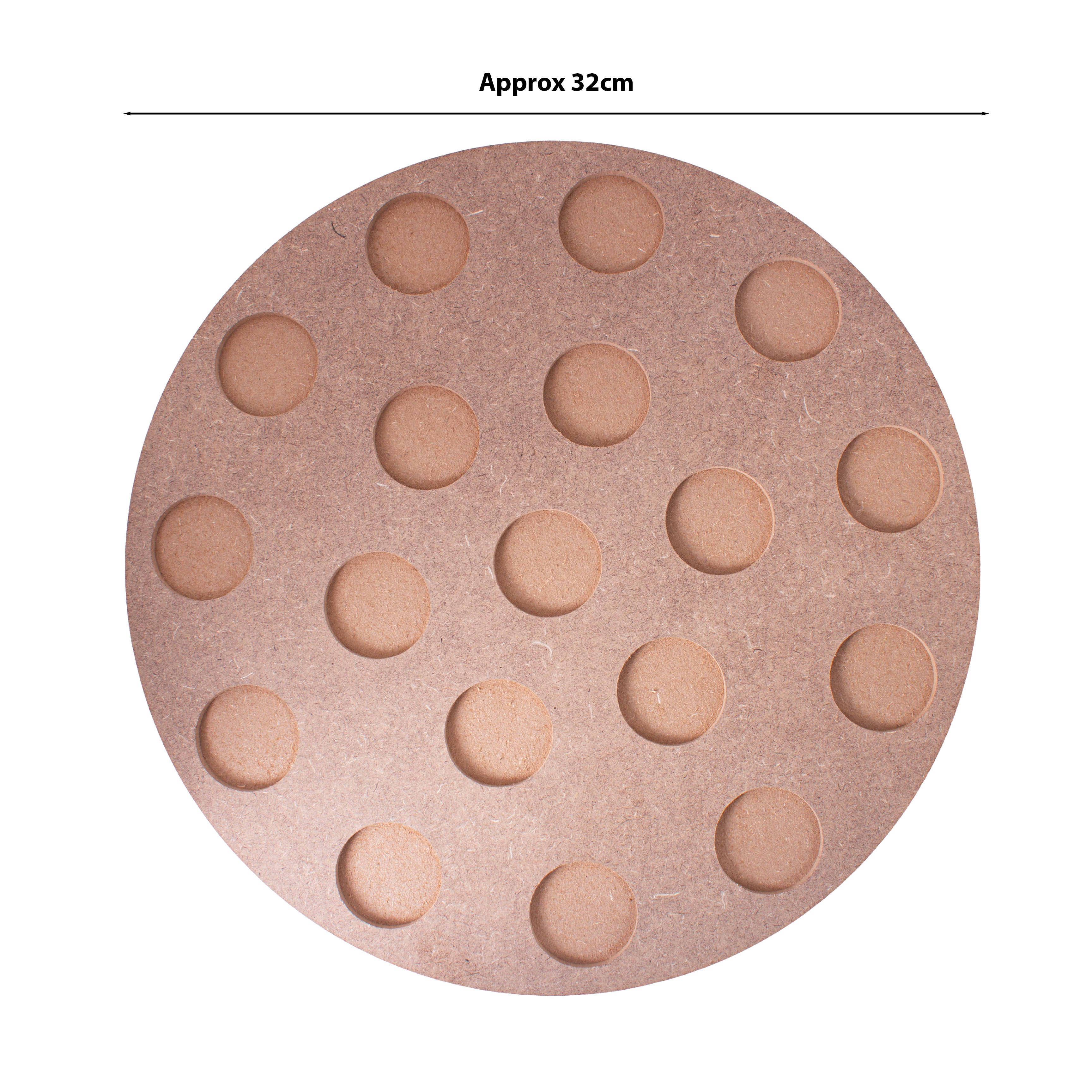 MDF Decorable Tea Light Holder With 18 Cavities Round 12.5inch Dia 5.5mm Thick 1pc