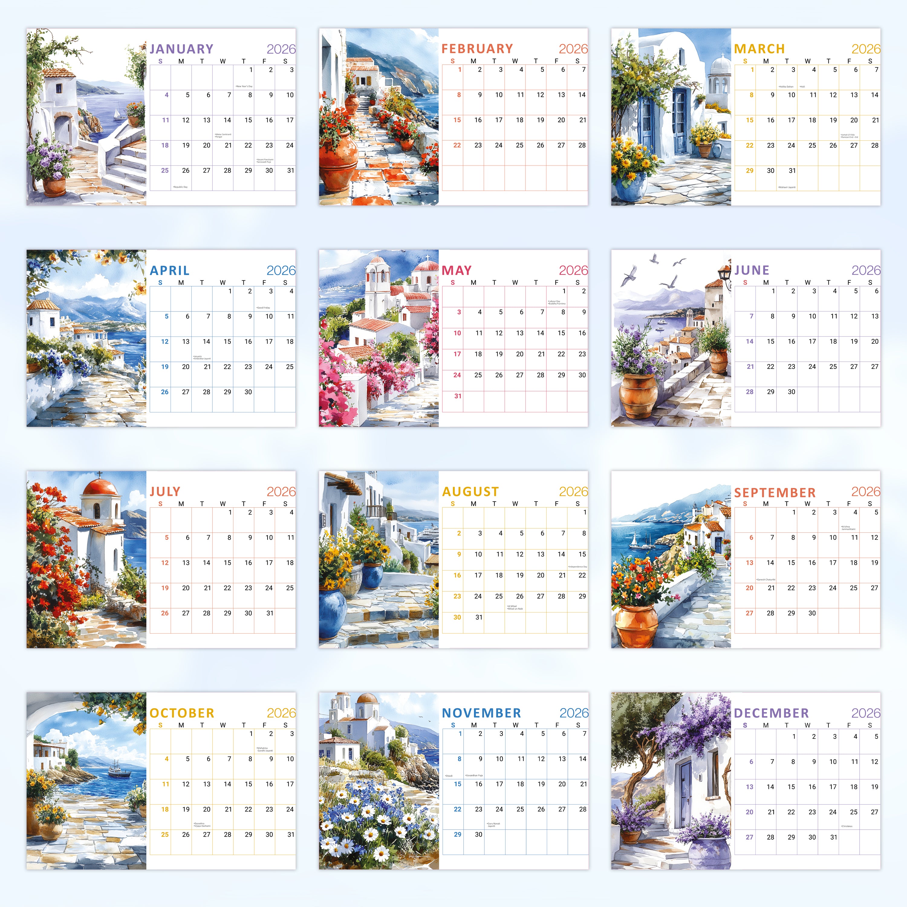 Desk Calendar 2026 Euro Wanderer 9 X 6inch 12 Sheets