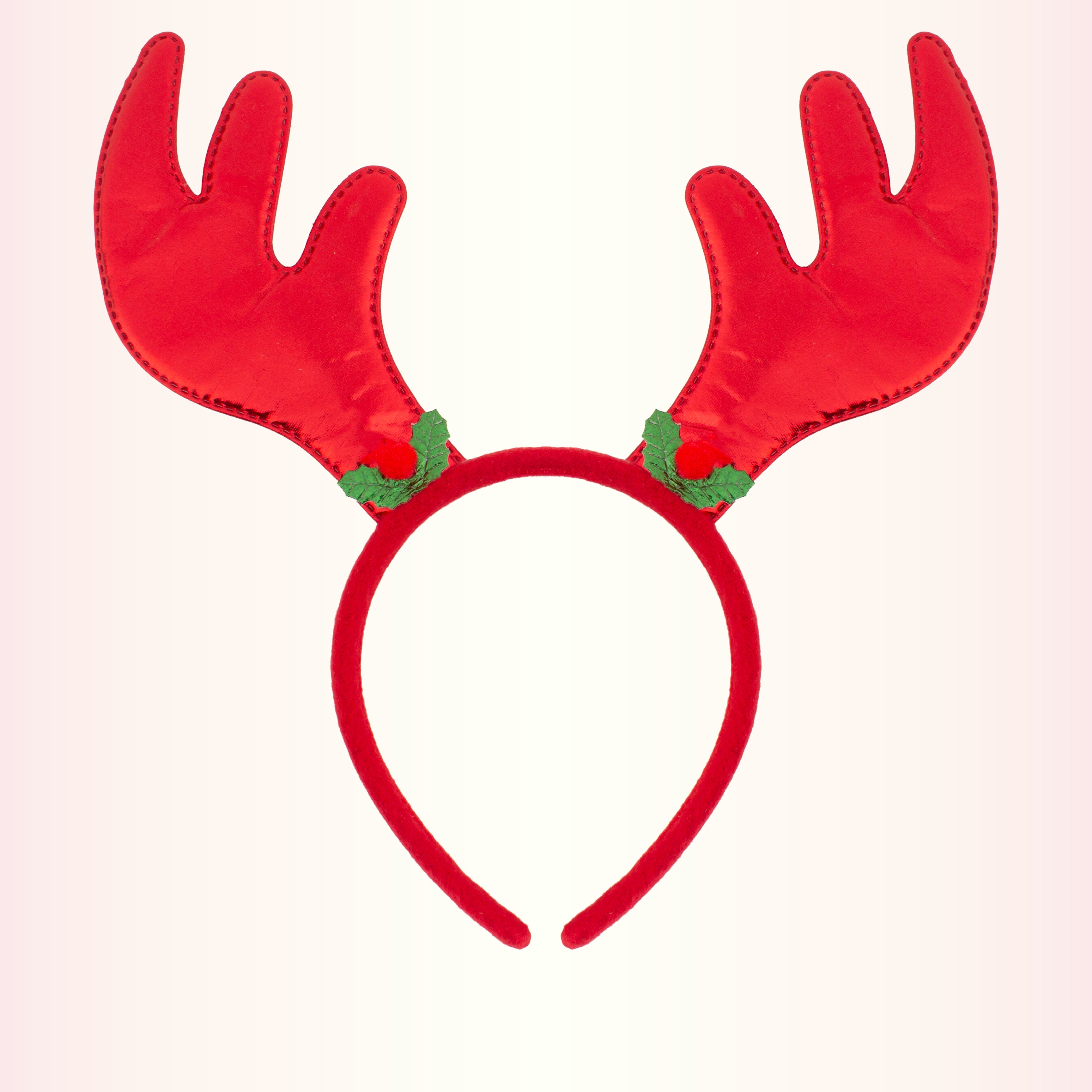 Christmas Reindeer Holly Berry Hair band Red 1pc