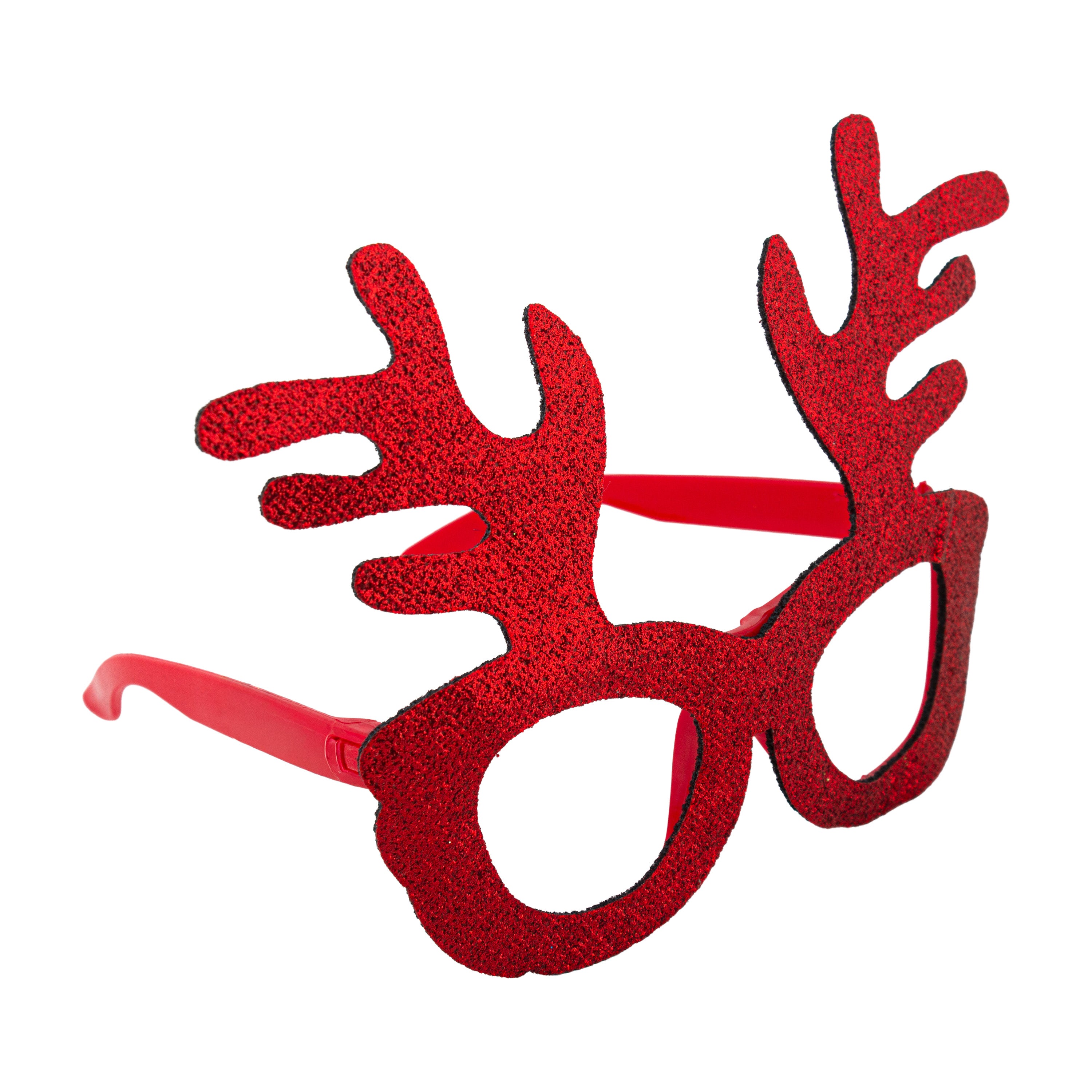Christmas Glitter Reindeer Eye Glass Frame for Kids and Adults Red 1pc