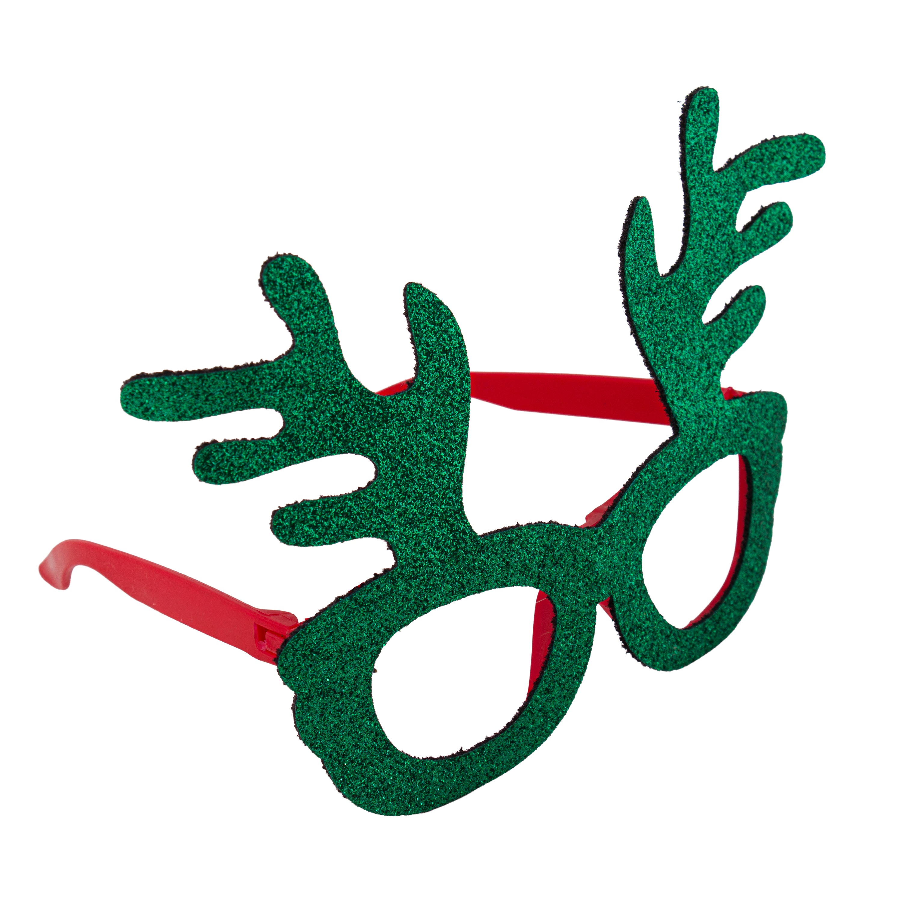 Christmas Glitter Reindeer Eye Glass Frame for Adults and Kids Green 1pc