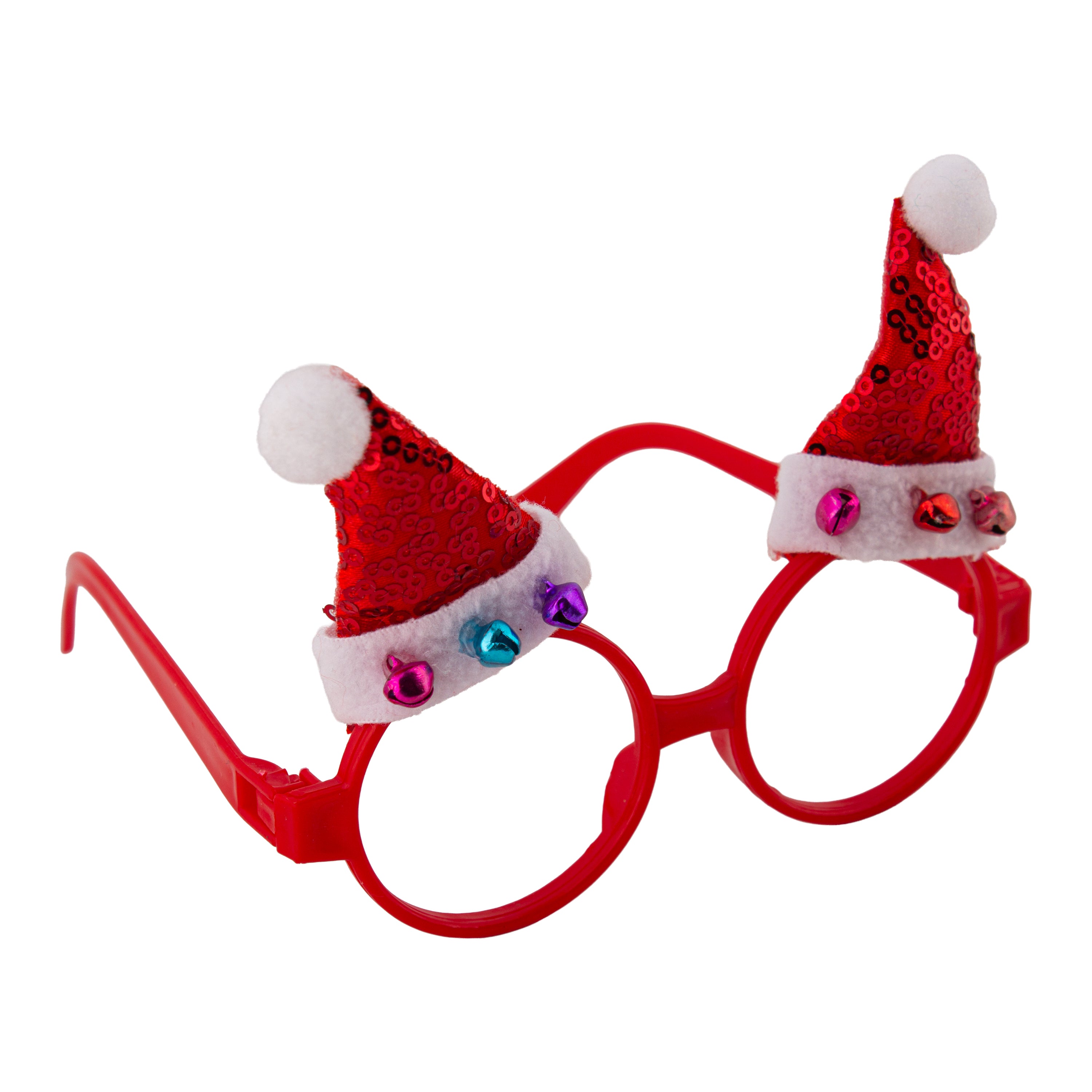 Christmas Sequin Cap Eye Glass Frame for Adults and Kids Red 1pc