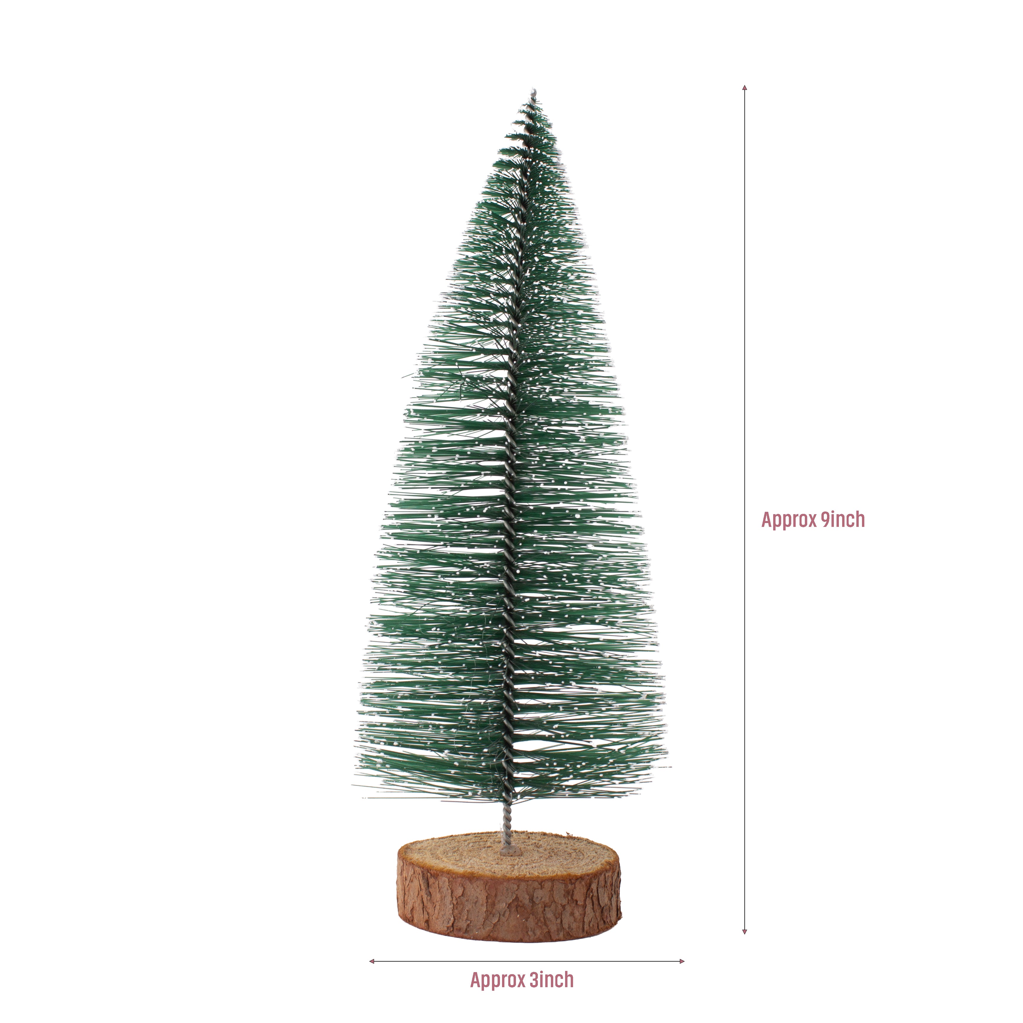 Christmas Table Topper Snow Bristle Tree H9inch X W7cm 1pc