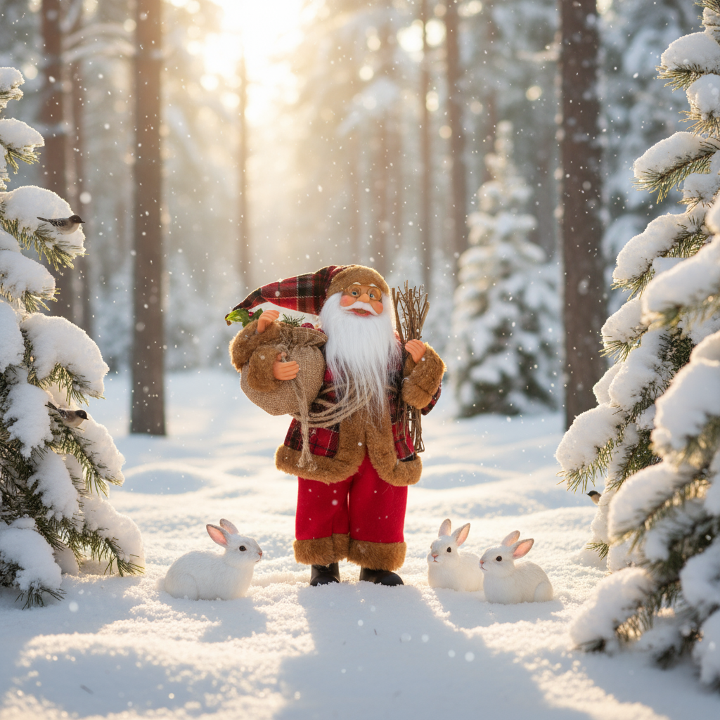 Christmas Figurine Doll Santa Claus with Lamp Red 17inch 1pc