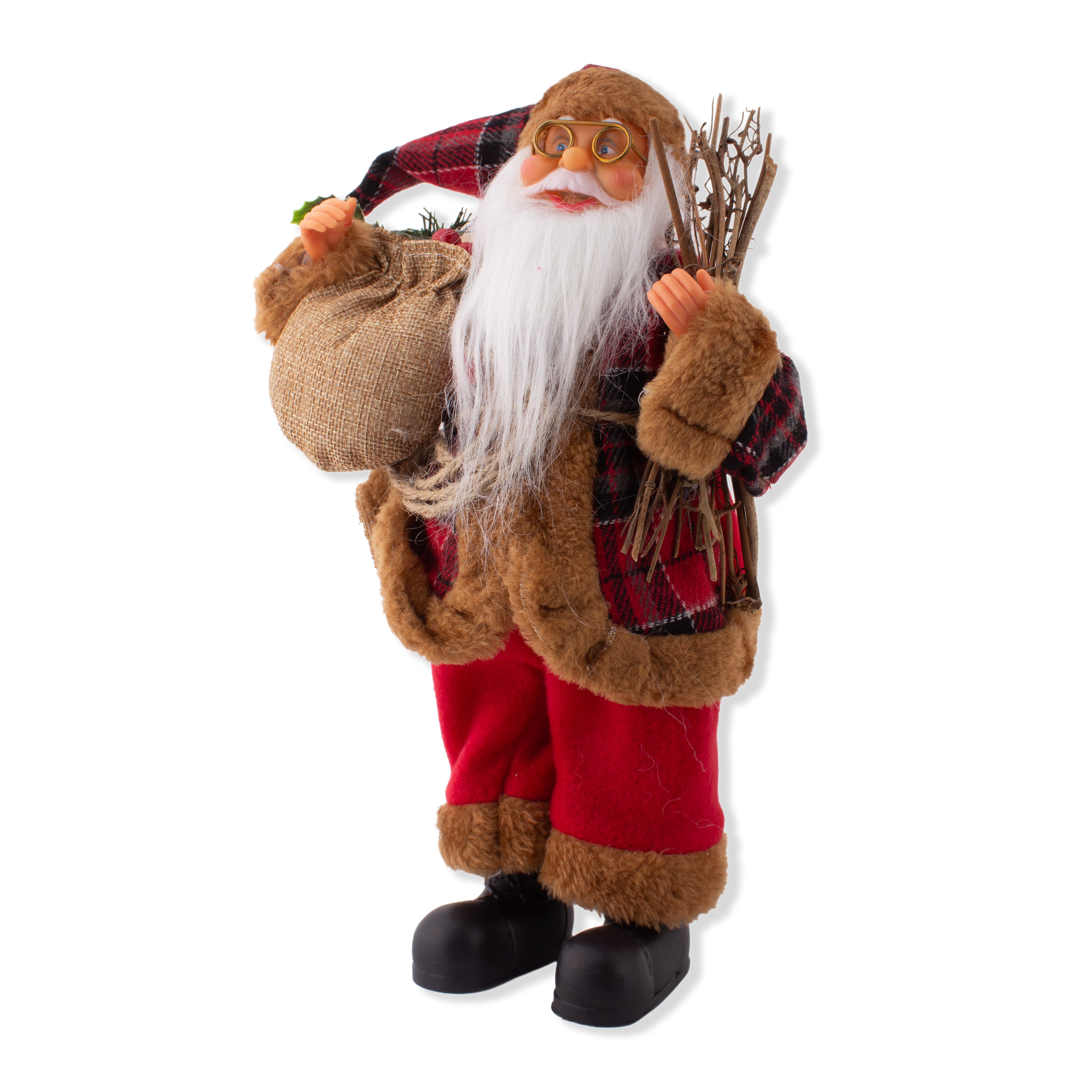 Christmas Figurine Doll Santa Claus with Lamp Red 17inch 1pc