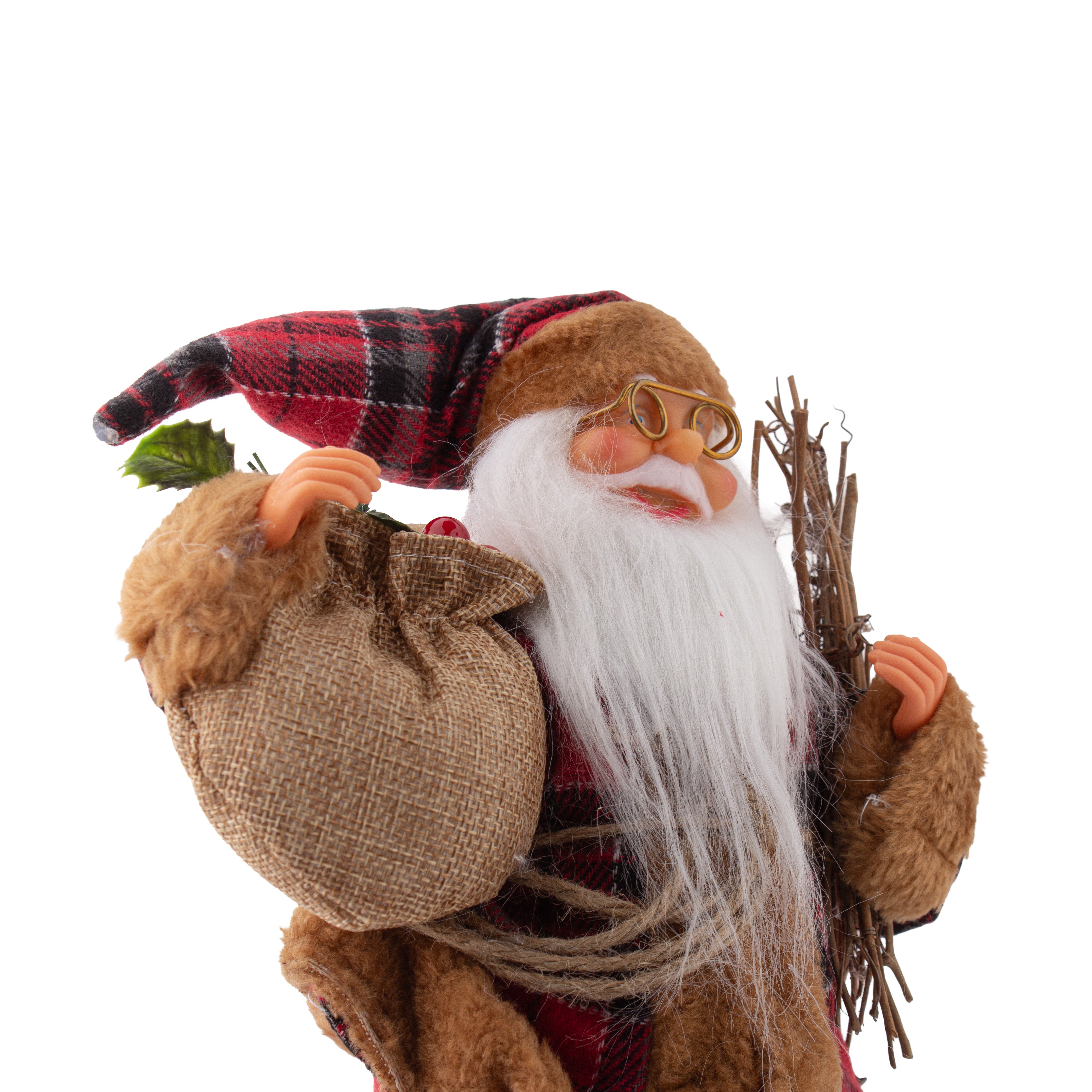 Christmas Figurine Doll Santa Claus with Decoration Stick Red 17inch 1pc