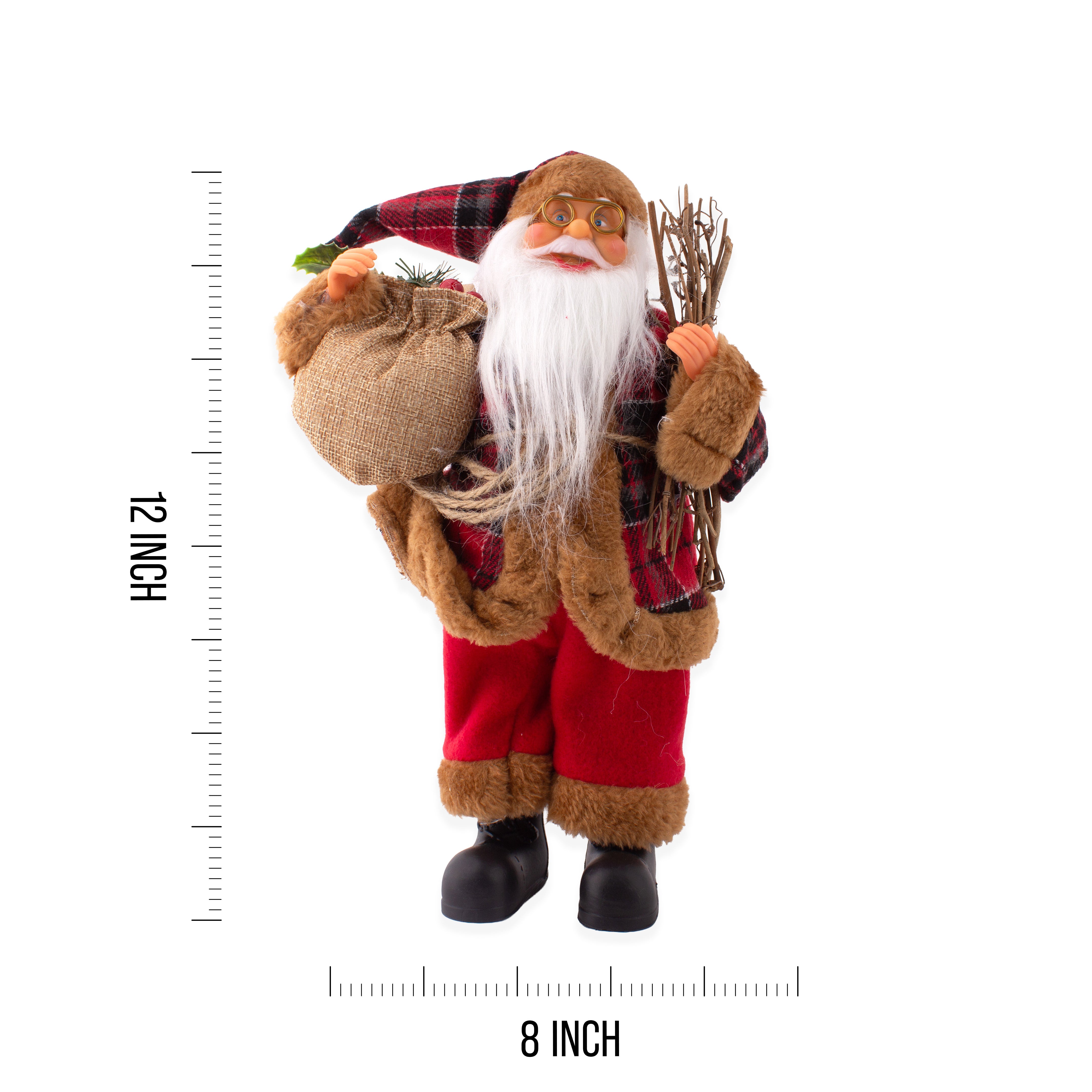 Christmas Figurine Doll Santa Claus with Decoration Stick Red 17inch 1pc