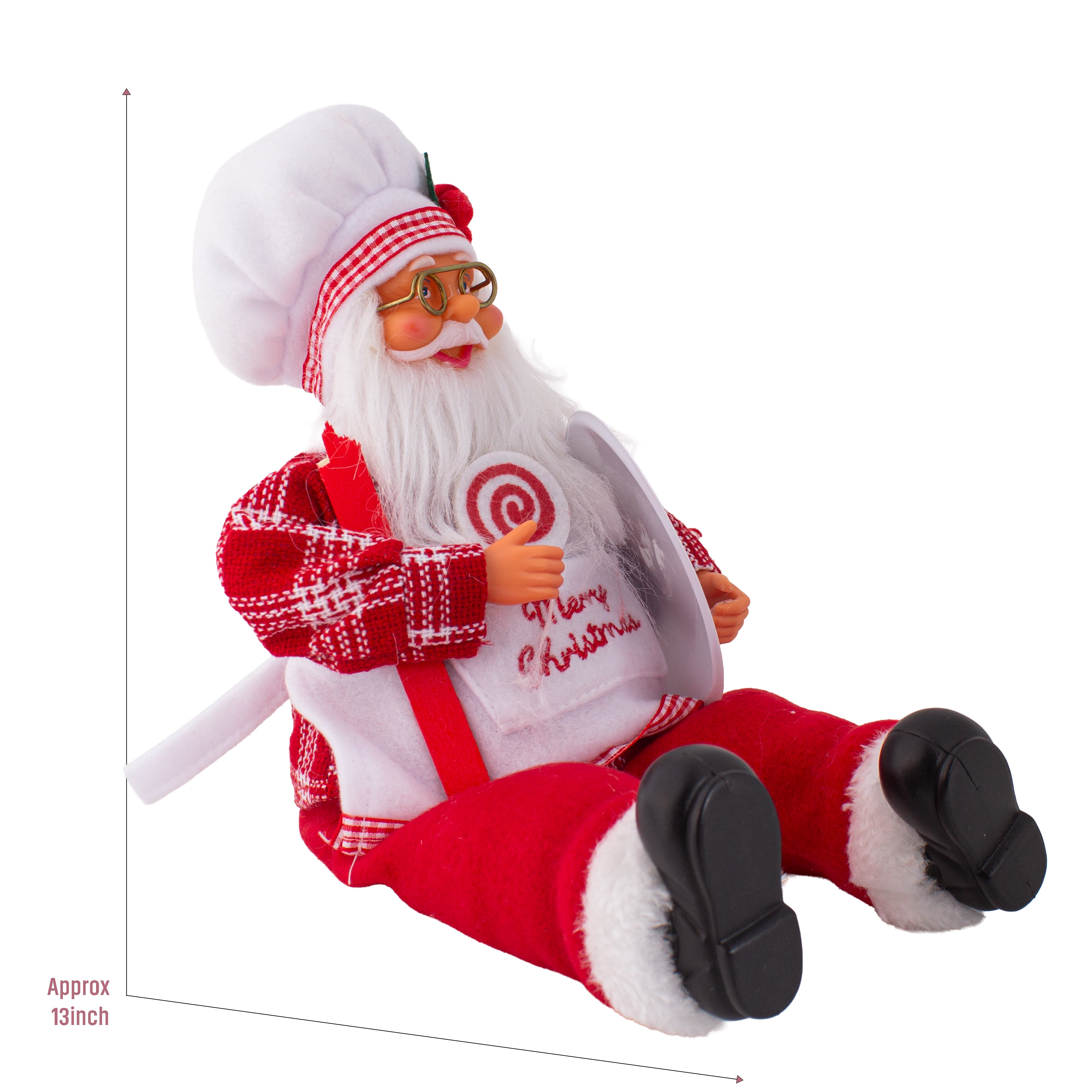 Christmas Figurine Doll Santa Claus Chef 13inch 1pc