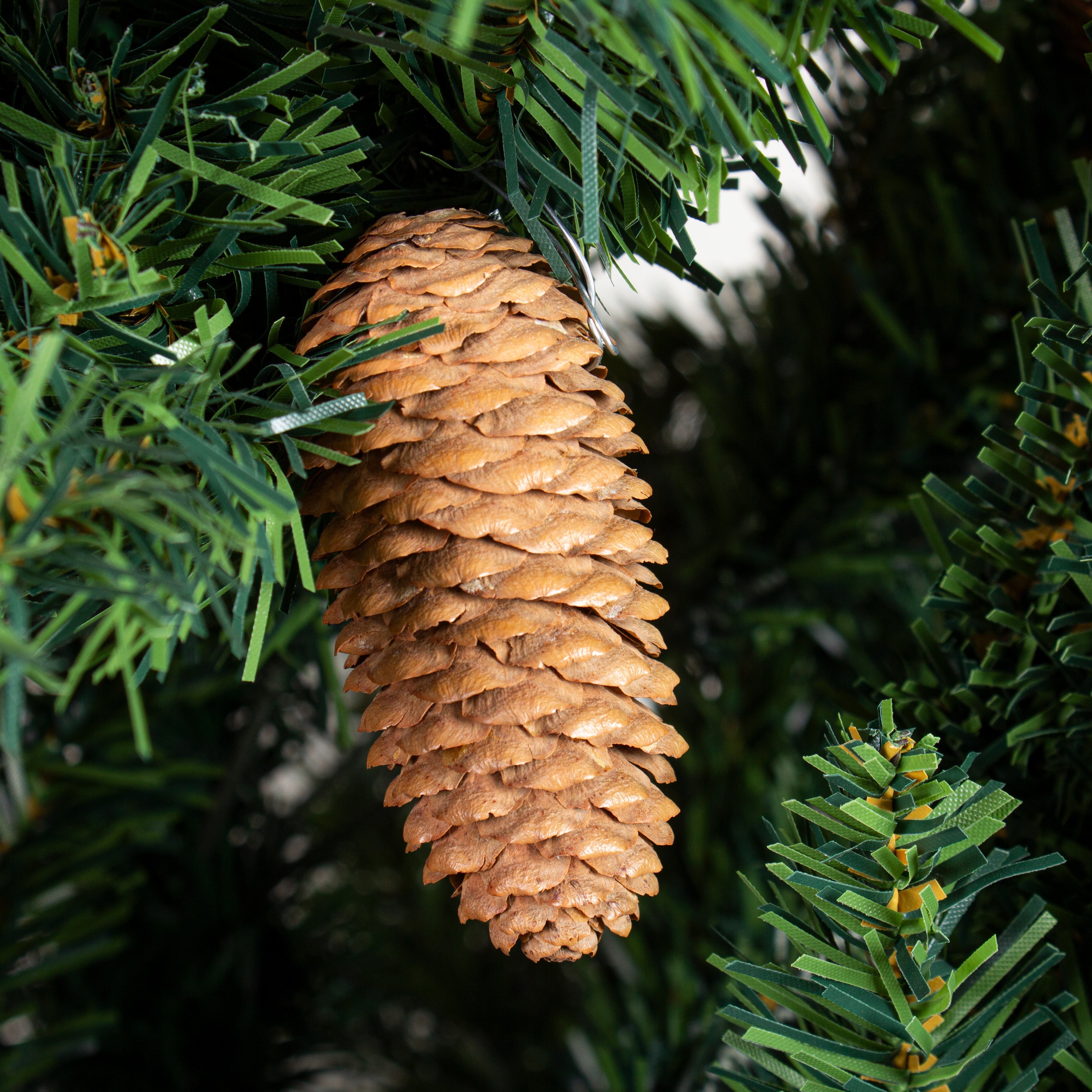 6 Feet - Christmas Premium Tree with Metal Stand Pine Cones & Red Berries (180cm) 1pc + (Ornaments Combo)
