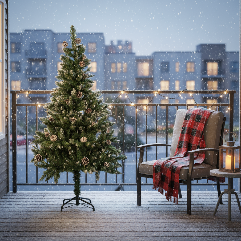 4 Feet - Frosted Christmas Tree with Metal Stand & Pine Cones 1pc + (Ornaments Combo)