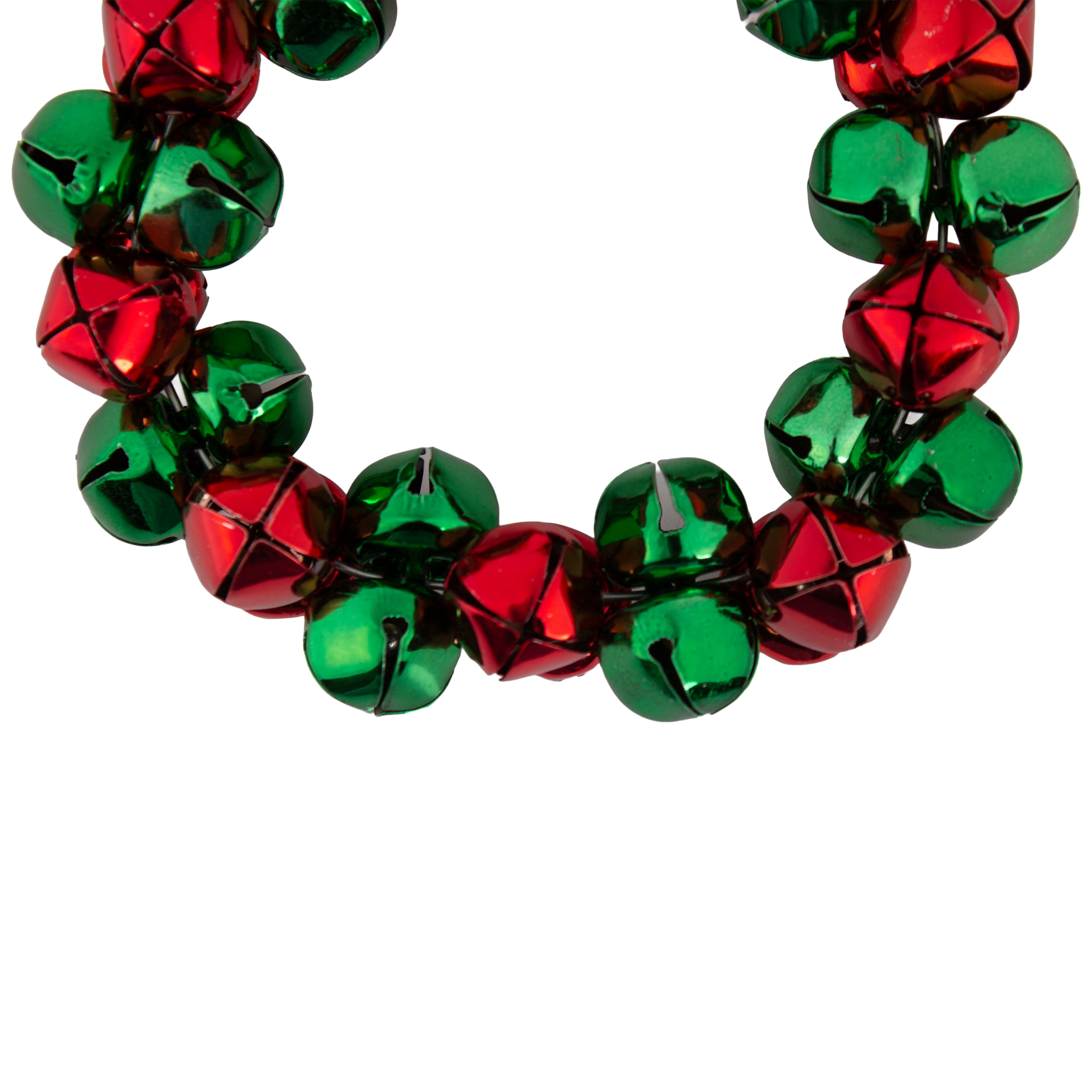 CHRISTMAS Metal Nut Bell Wreath Red and Green 12cm 1pc
